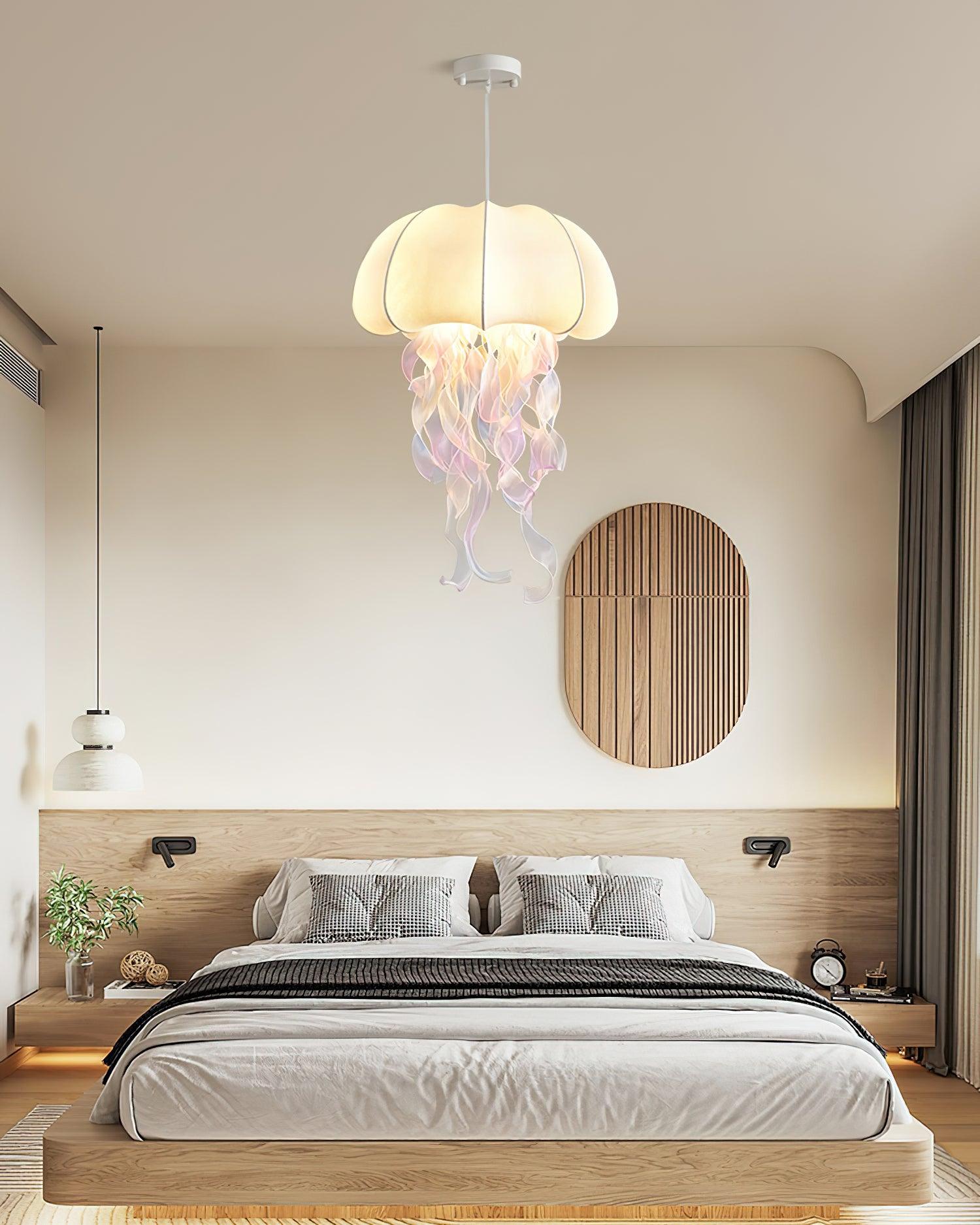Jellyfish Pendant Light with Iridescent Ribbons - Letslighting