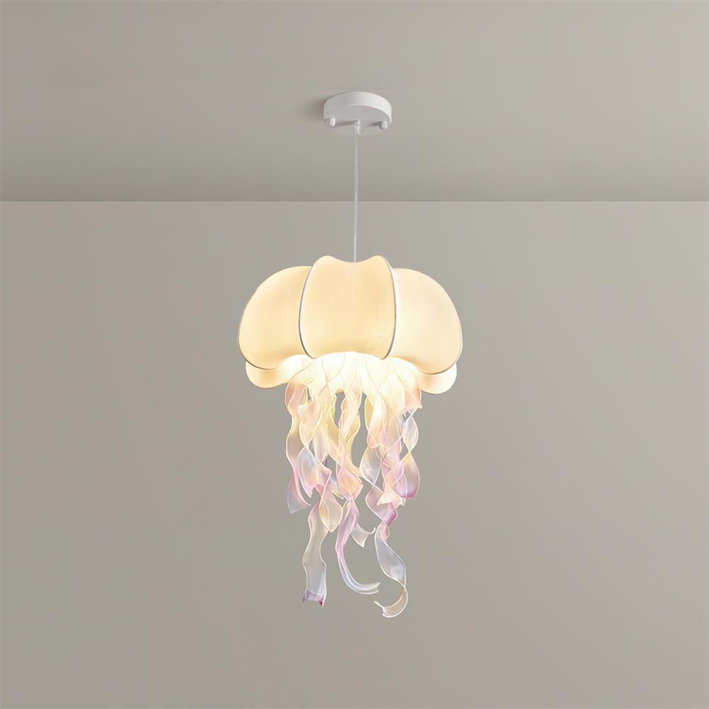 Jellyfish Pendant Light with Iridescent Ribbons - Letslighting