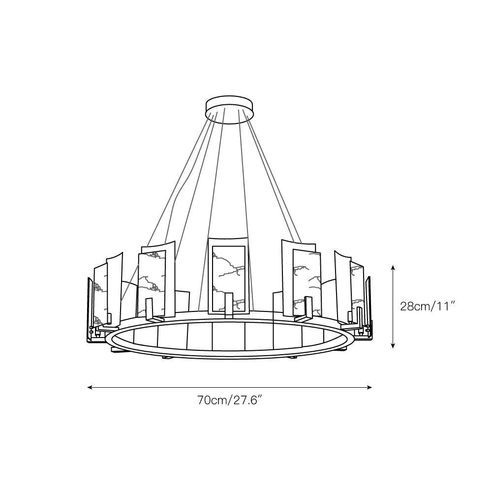 Nyraeila Postmodern Luxury Metal Alabaster Round Chandelier - Letslighting