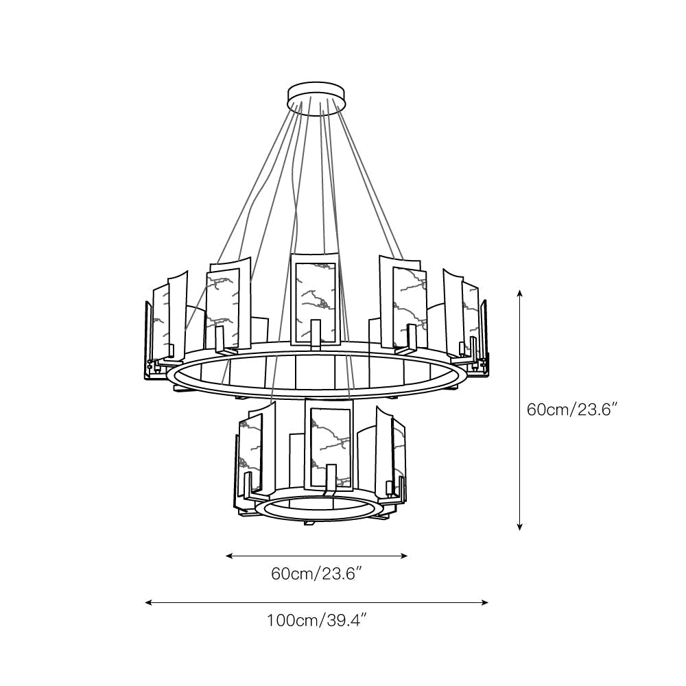 Nyraeila Postmodern Luxury Metal Alabaster Round Chandelier - Letslighting