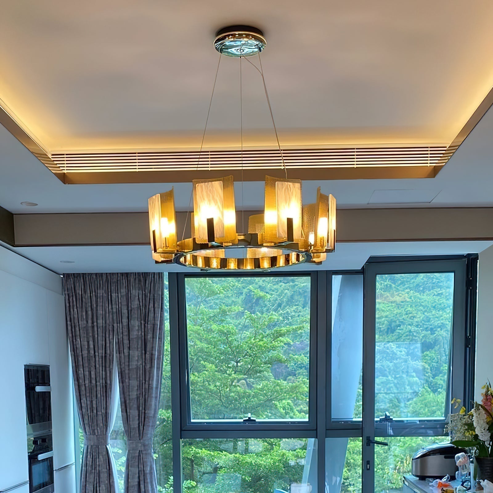 Nyraeila Postmodern Luxury Metal Alabaster Round Chandelier - Letslighting