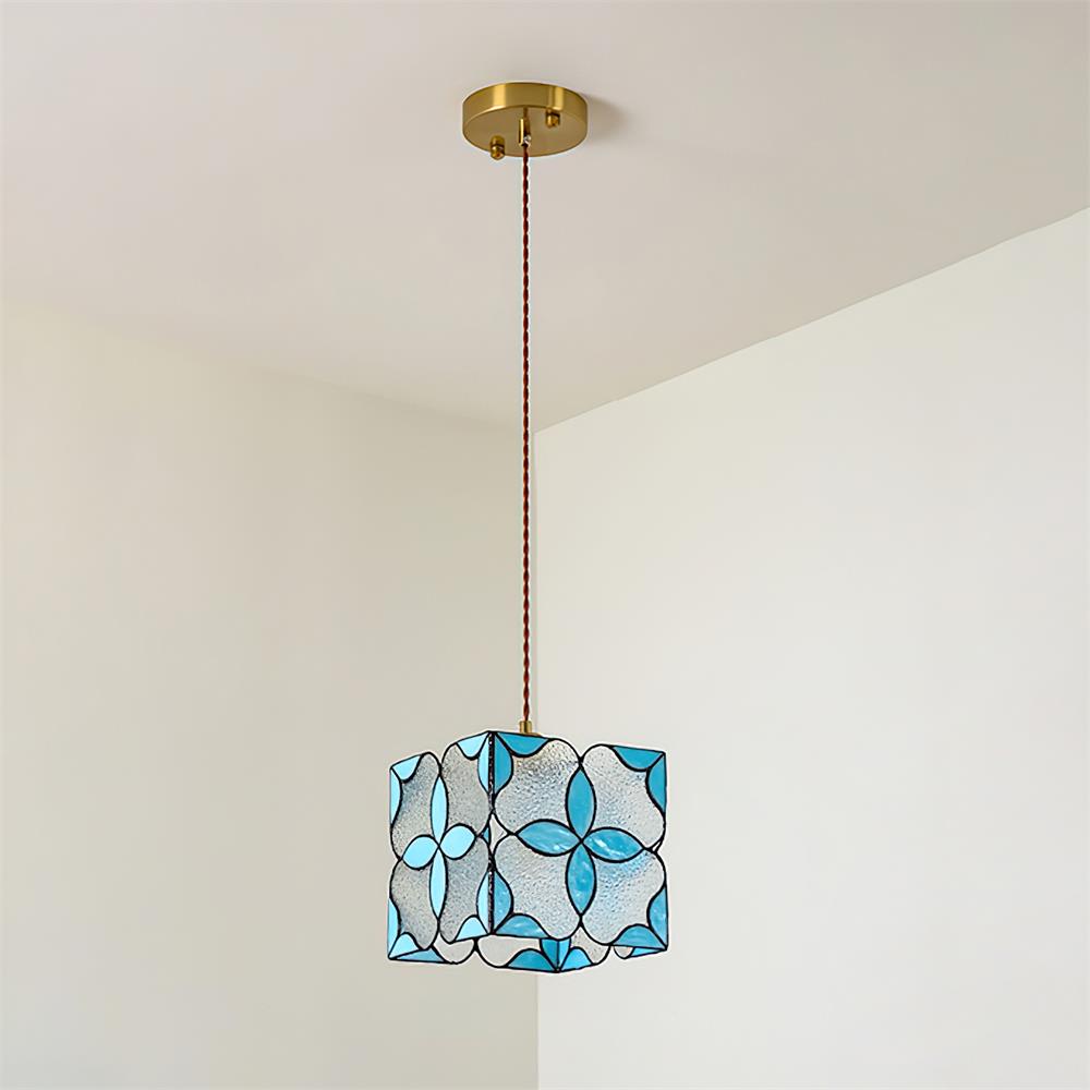Glyna Pendelleuchte Buntglas Tiffany Blume-Letslighting