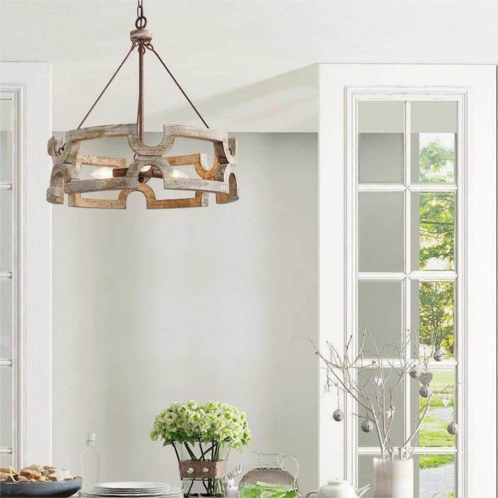 Evelan Holz Kreativität Handgeschnitzt Kronleuchter-Letslighting