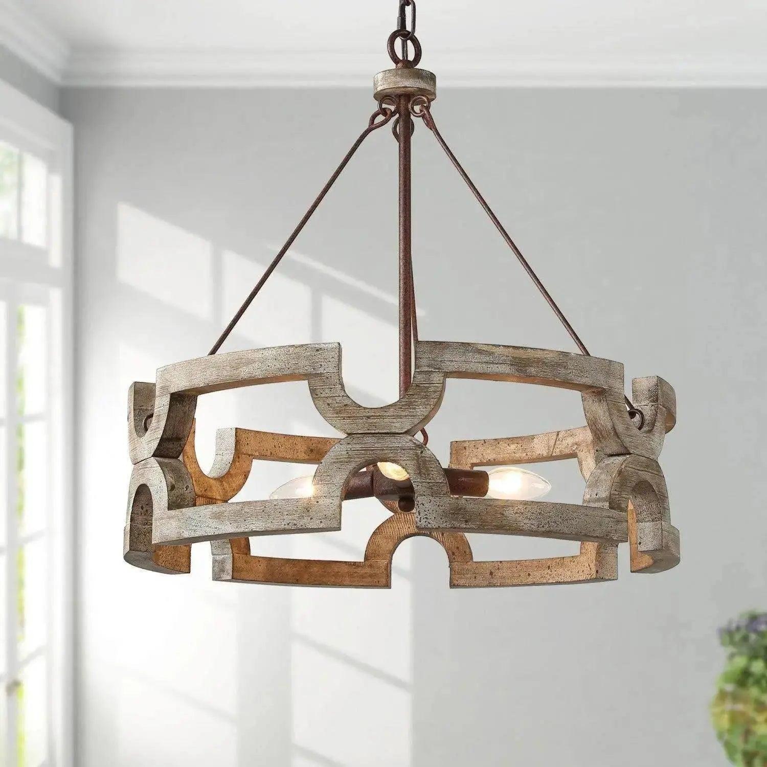 Evelan Holz Kreativität Handgeschnitzt Kronleuchter-Letslighting