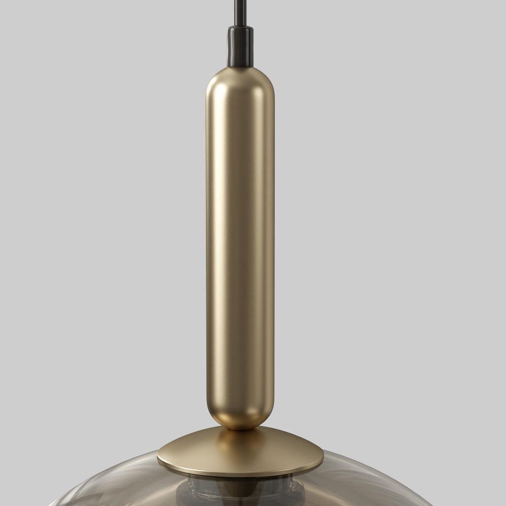 Solara Pendelleuchte Glas Cognac Kuppel Messing Mid Century-Letslighting