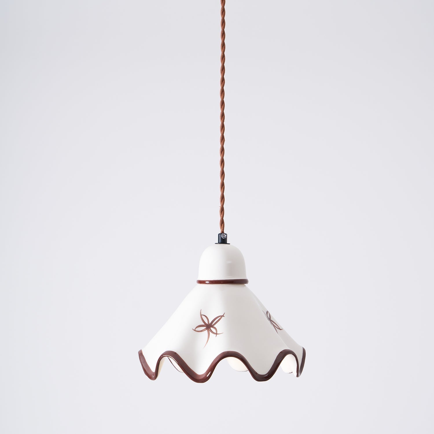 Pendelleuchte Keramik Schirm Rustikal Braun Akzent Retro-Letslighting