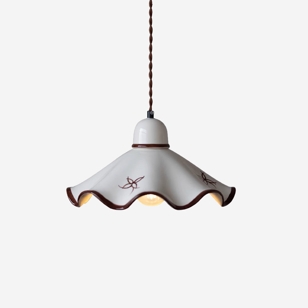 Pendelleuchte Keramik Schirm Rustikal Braun Akzent Retro-Letslighting