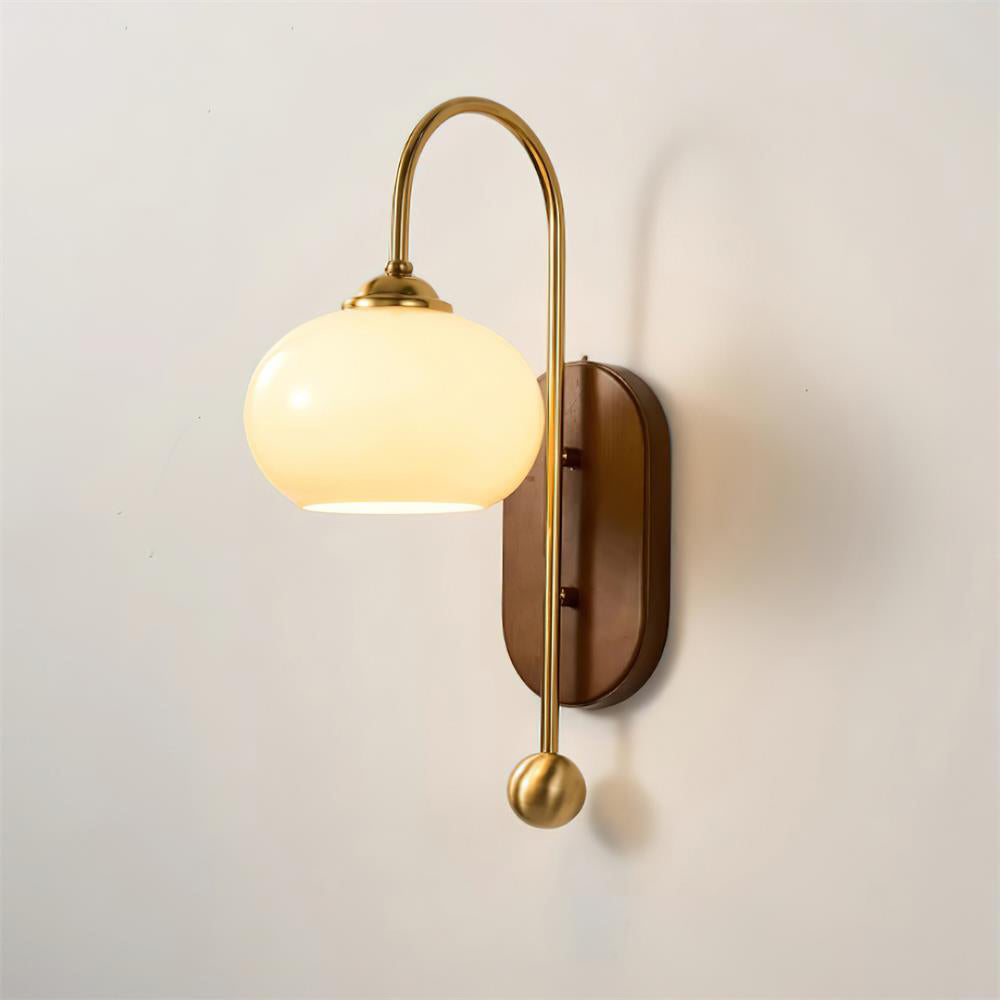 Vale Vintage Glas-Holz-Wandleuchte-Letslighting