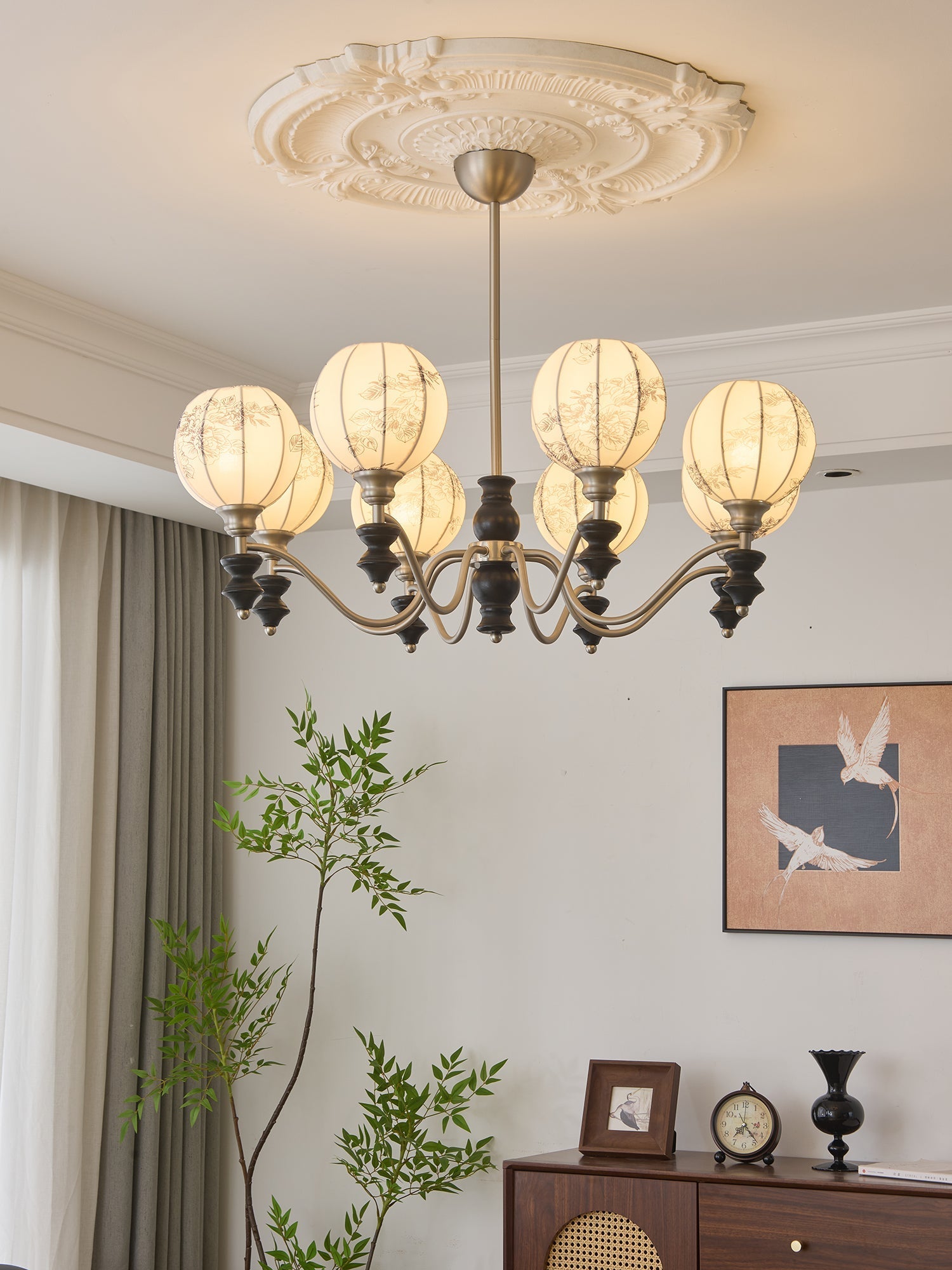 Osilan Traditioneller Eleganter Kronleuchter aus Vintage-Holz-Letslighting