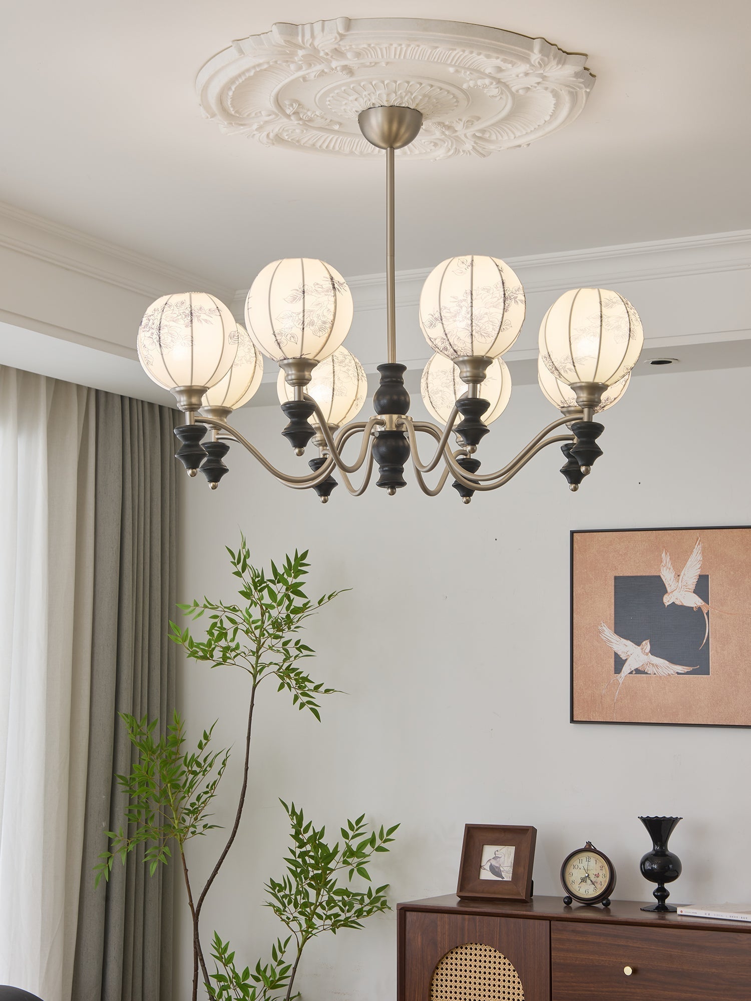 Osilan Traditioneller Eleganter Kronleuchter aus Vintage-Holz-Letslighting