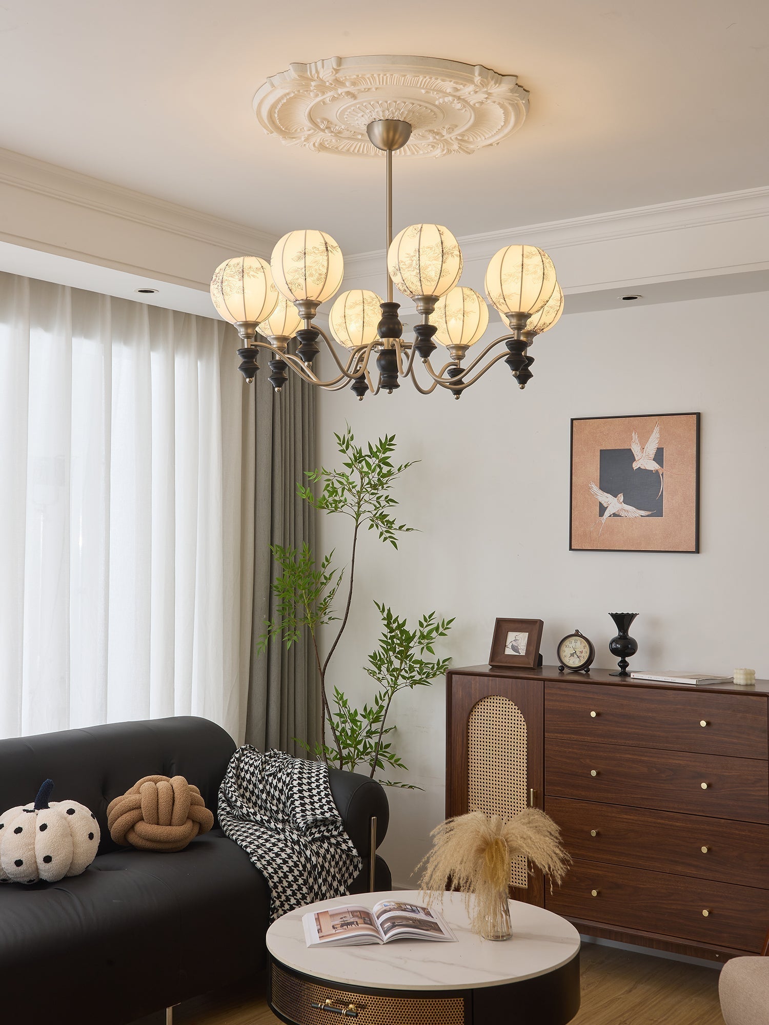 Osilan Traditioneller Eleganter Kronleuchter aus Vintage-Holz-Letslighting