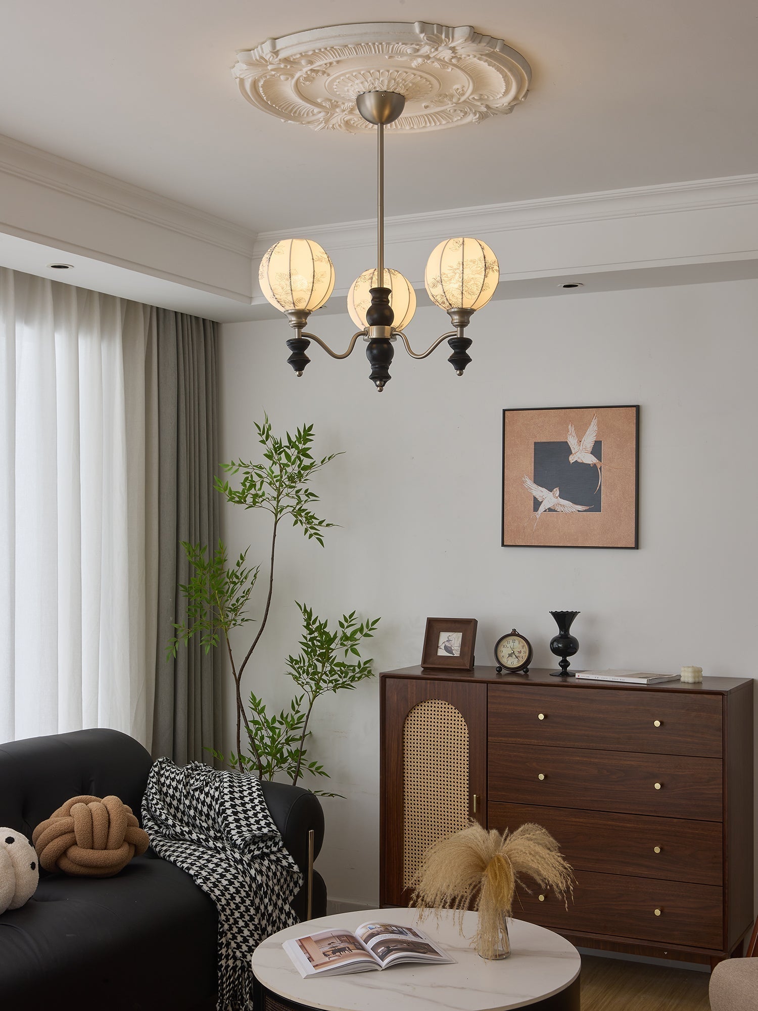 Osilan Traditioneller Eleganter Kronleuchter aus Vintage-Holz-Letslighting