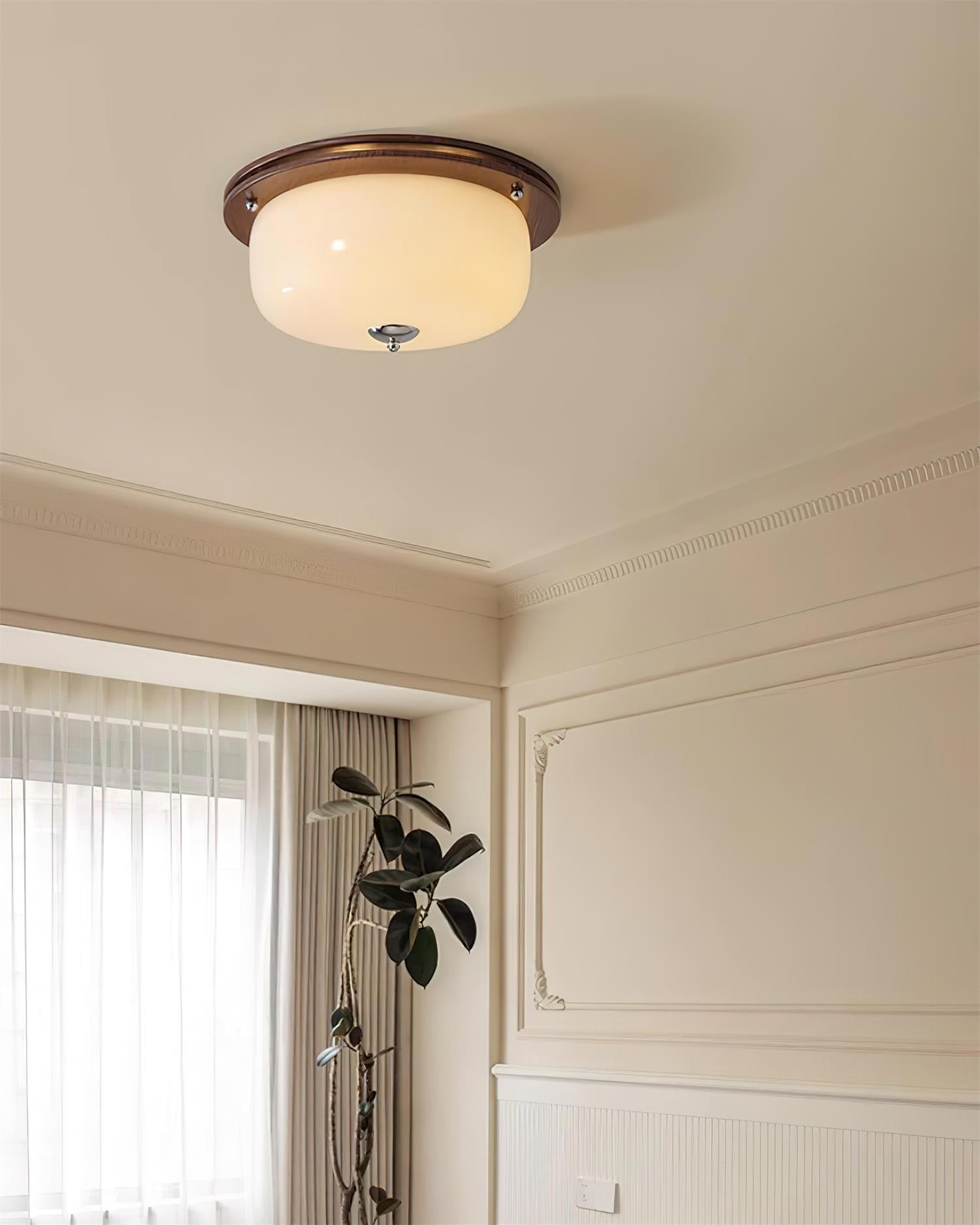 Deckenleuchte Glas Einbau Modern Minimalistisch Walnuss Braun-Letslighting