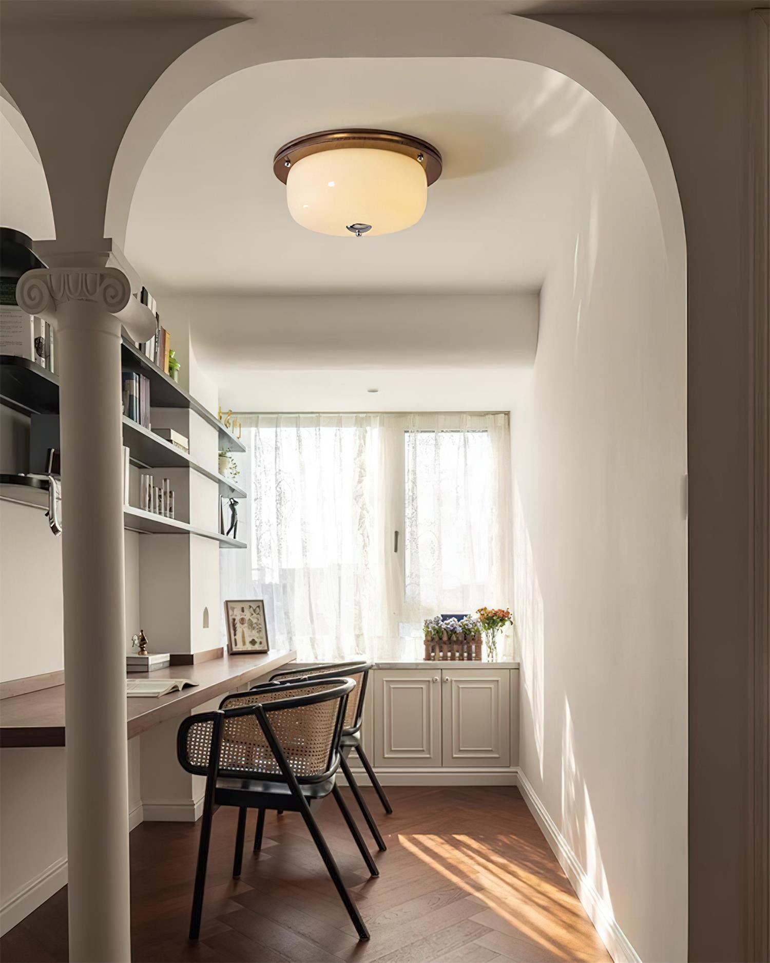 Deckenleuchte Glas Einbau Modern Minimalistisch Walnuss Braun-Letslighting