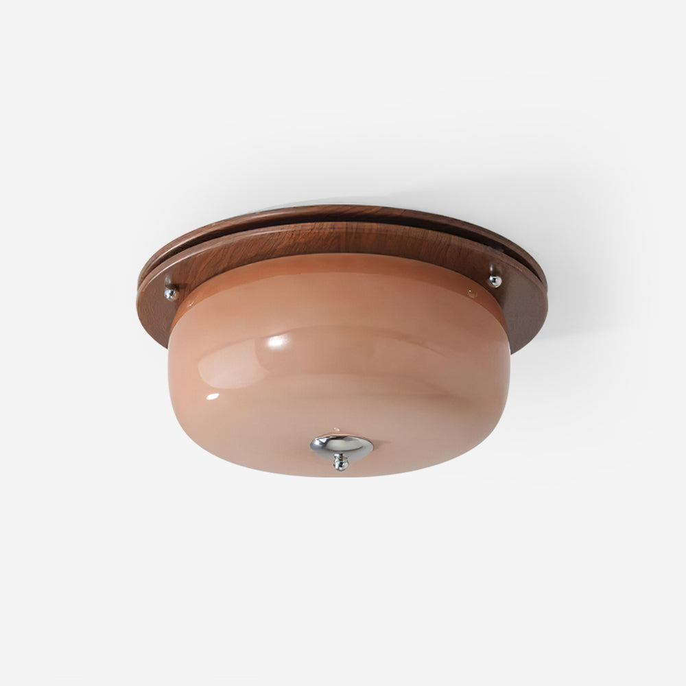 Deckenleuchte Glas Einbau Modern Minimalistisch Walnuss Braun-Letslighting