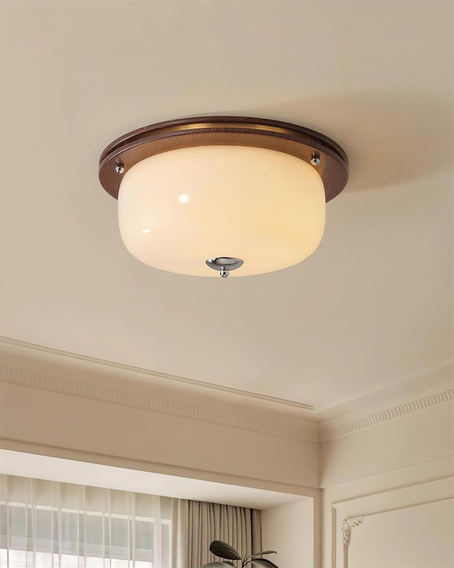 Deckenleuchte Glas Einbau Modern Minimalistisch Walnuss Braun-Letslighting