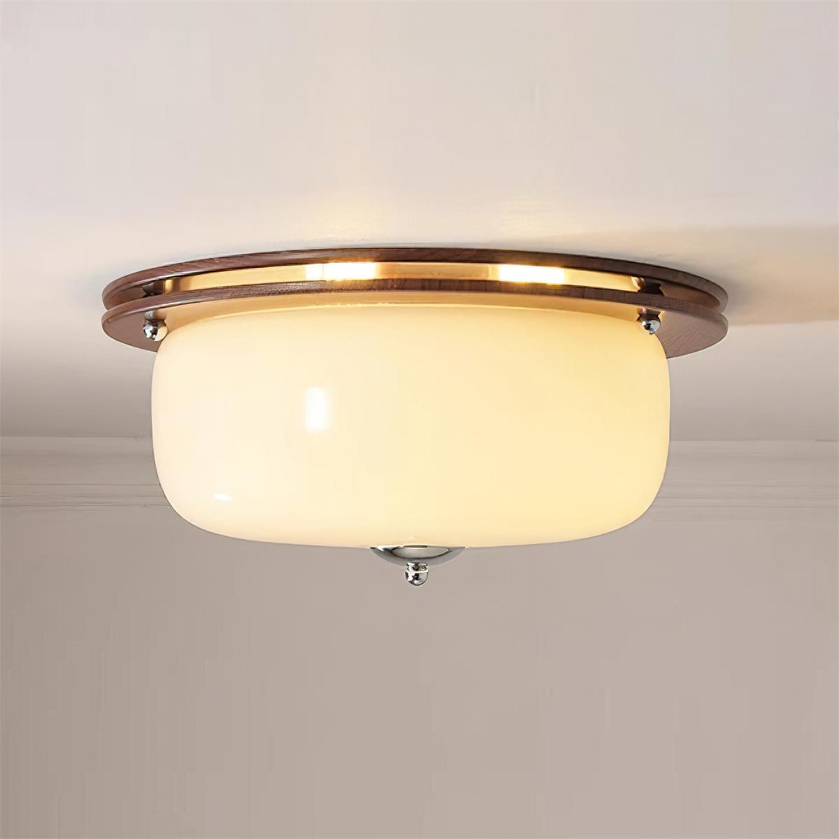 Deckenleuchte Glas Einbau Modern Minimalistisch Walnuss Braun-Letslighting