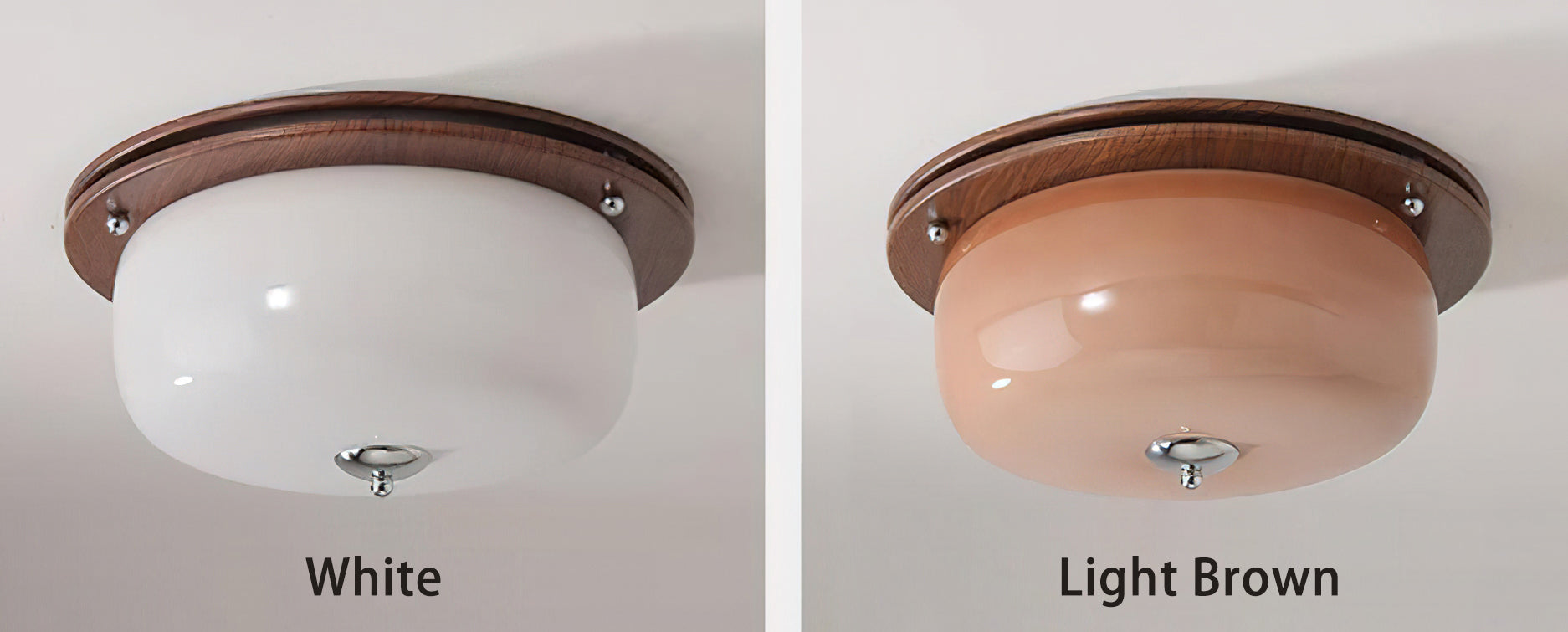 Deckenleuchte Glas Einbau Modern Minimalistisch Walnuss Braun-Letslighting