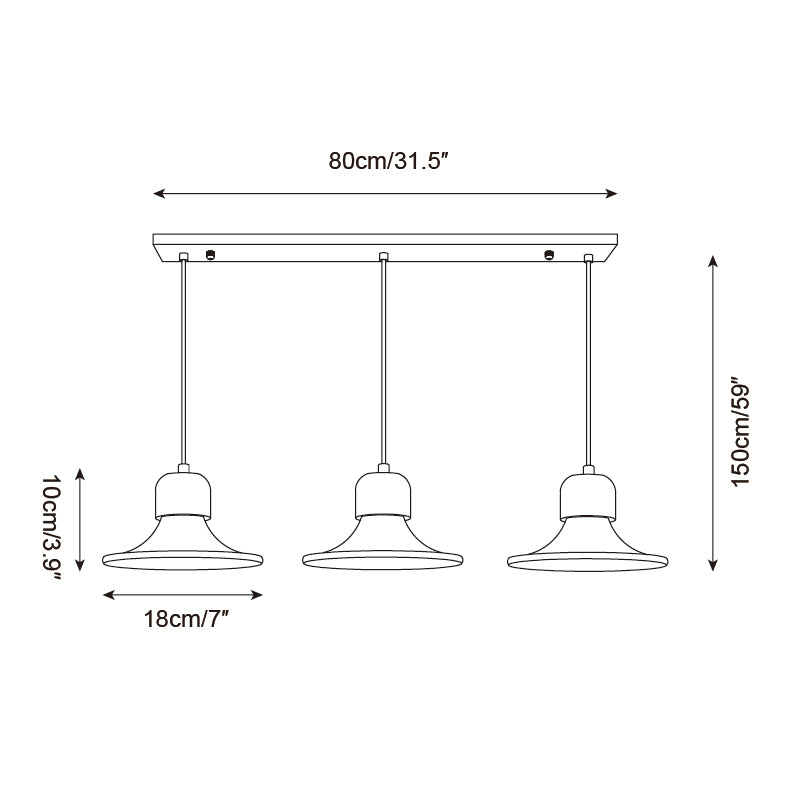 Ritta Pendant Light Trumpet Shape Travertine - Letslighting