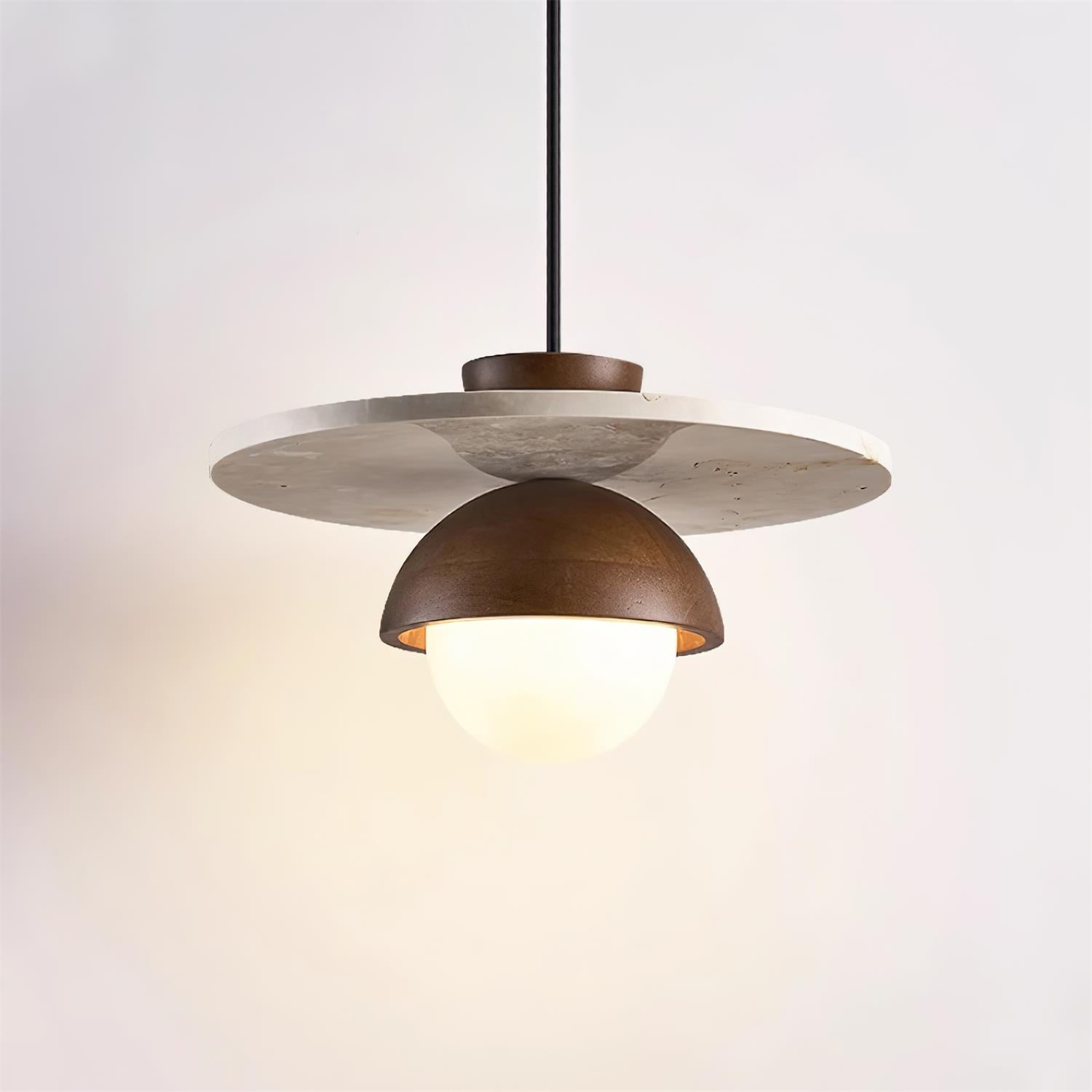 Ritta Pendant Light Glass Globe Travertine - Letslighting
