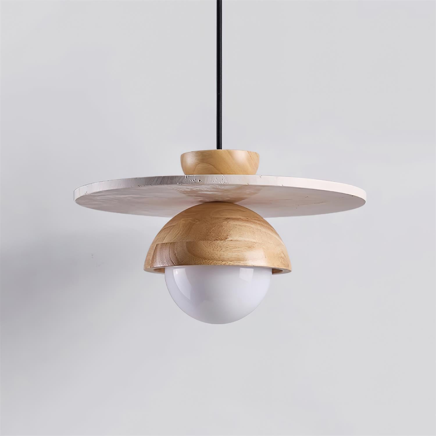 Ritta Pendant Light Glass Globe Travertine - Letslighting