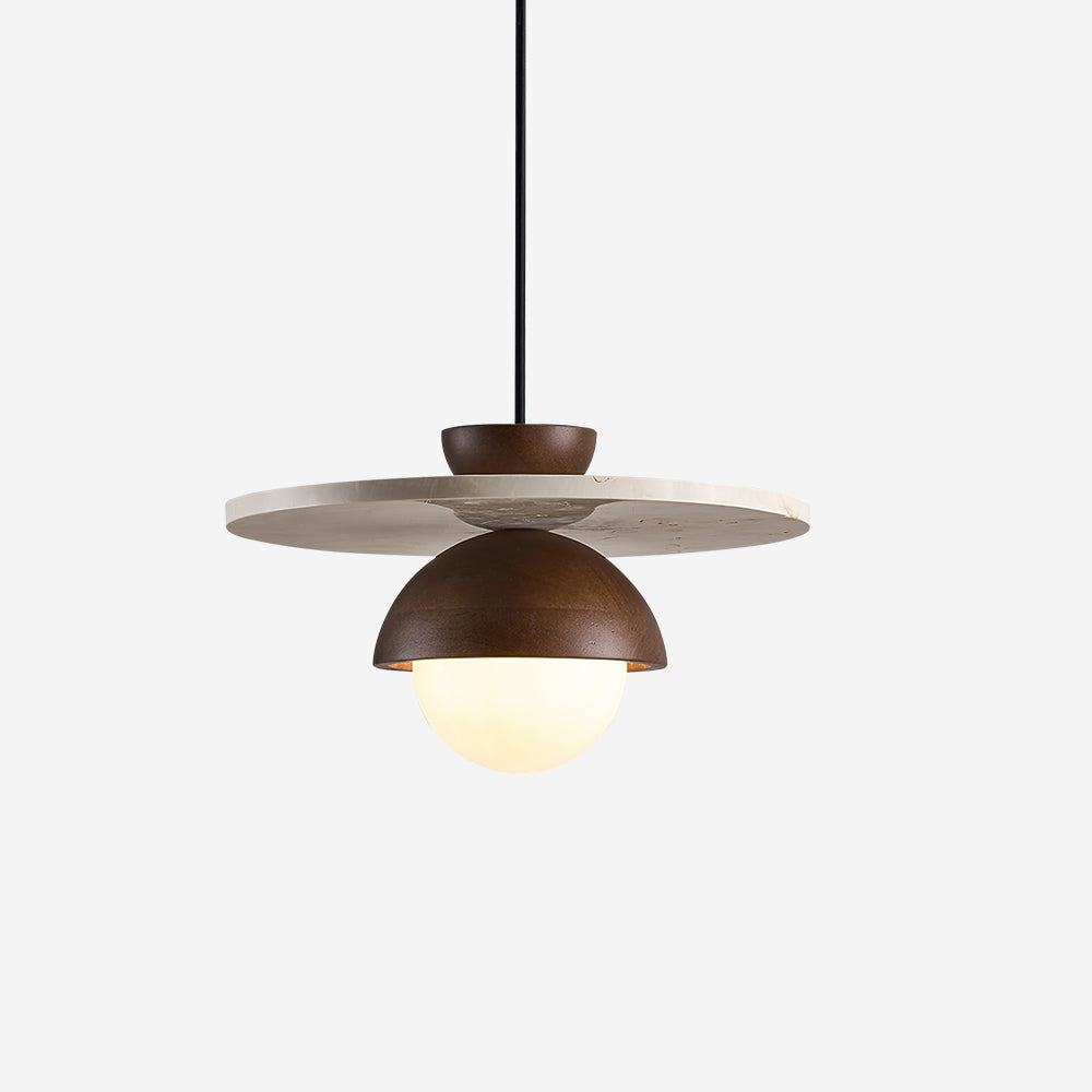 Ritta Pendant Light Glass Globe Travertine - Letslighting