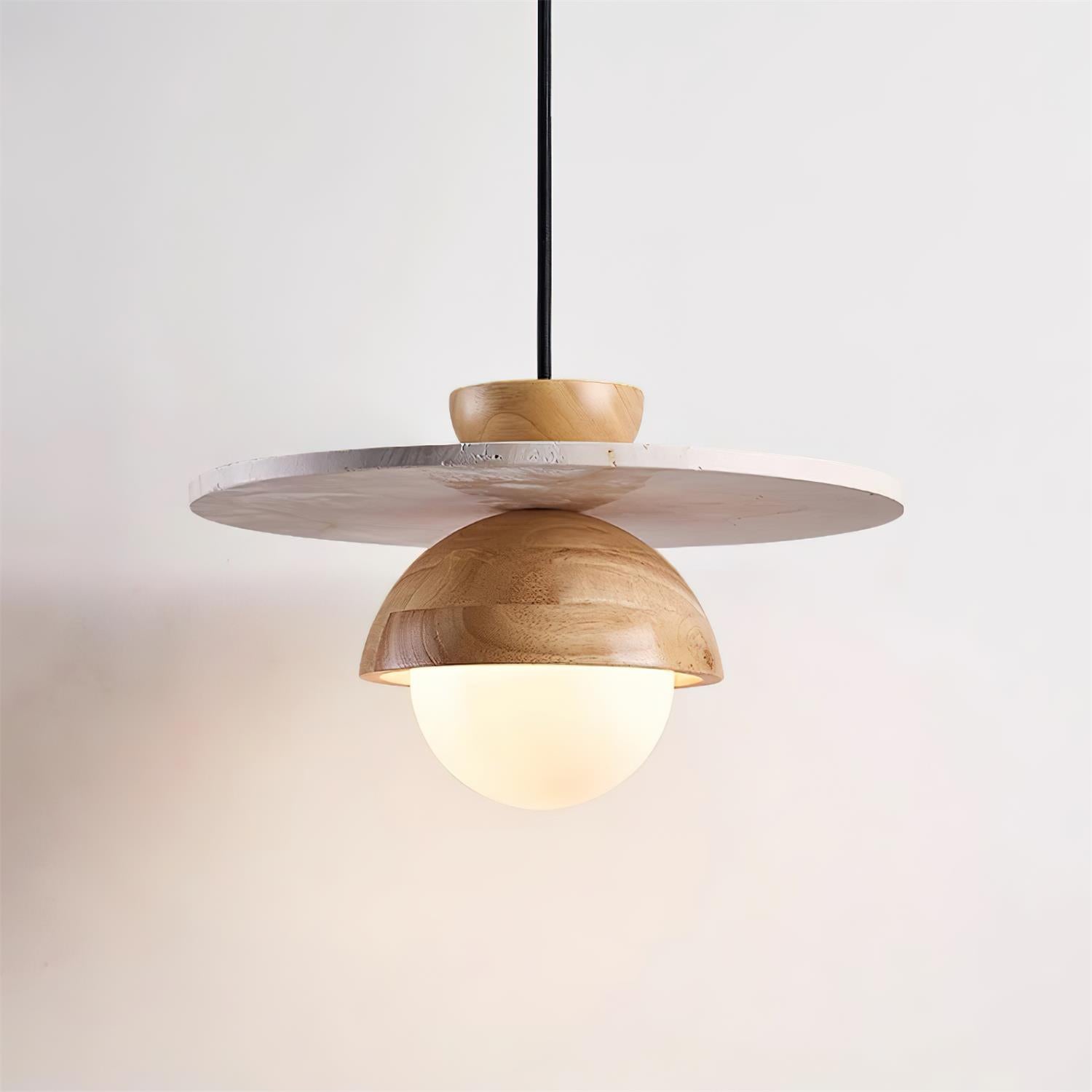 Ritta Pendant Light Glass Globe Travertine - Letslighting