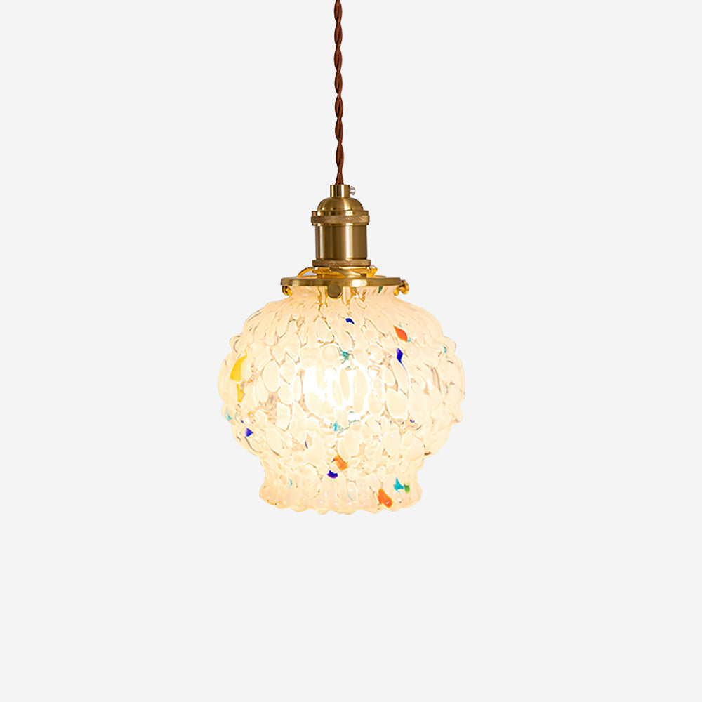 Jovik Pendelleuchte Vintage Glas Strukturiert Messing-Letslighting