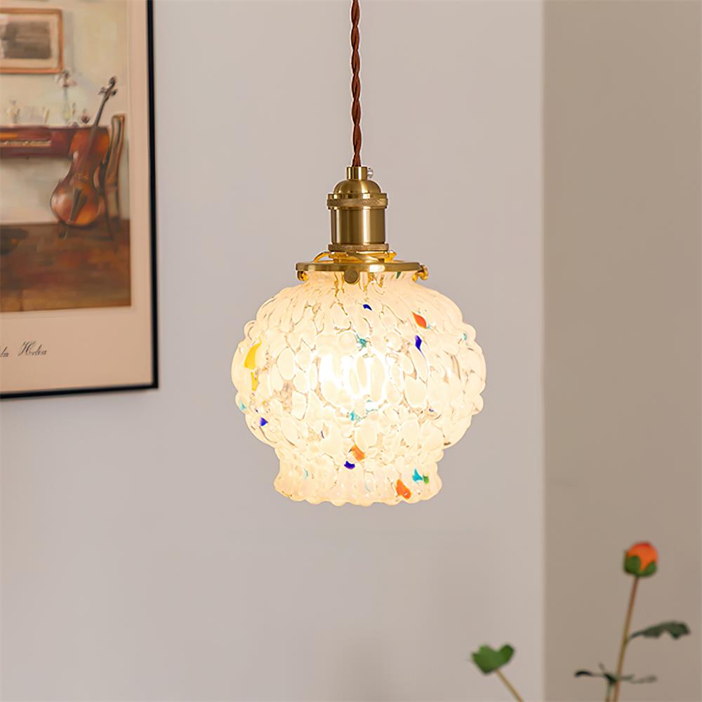 Jovik Pendelleuchte Vintage Glas Strukturiert Messing-Letslighting
