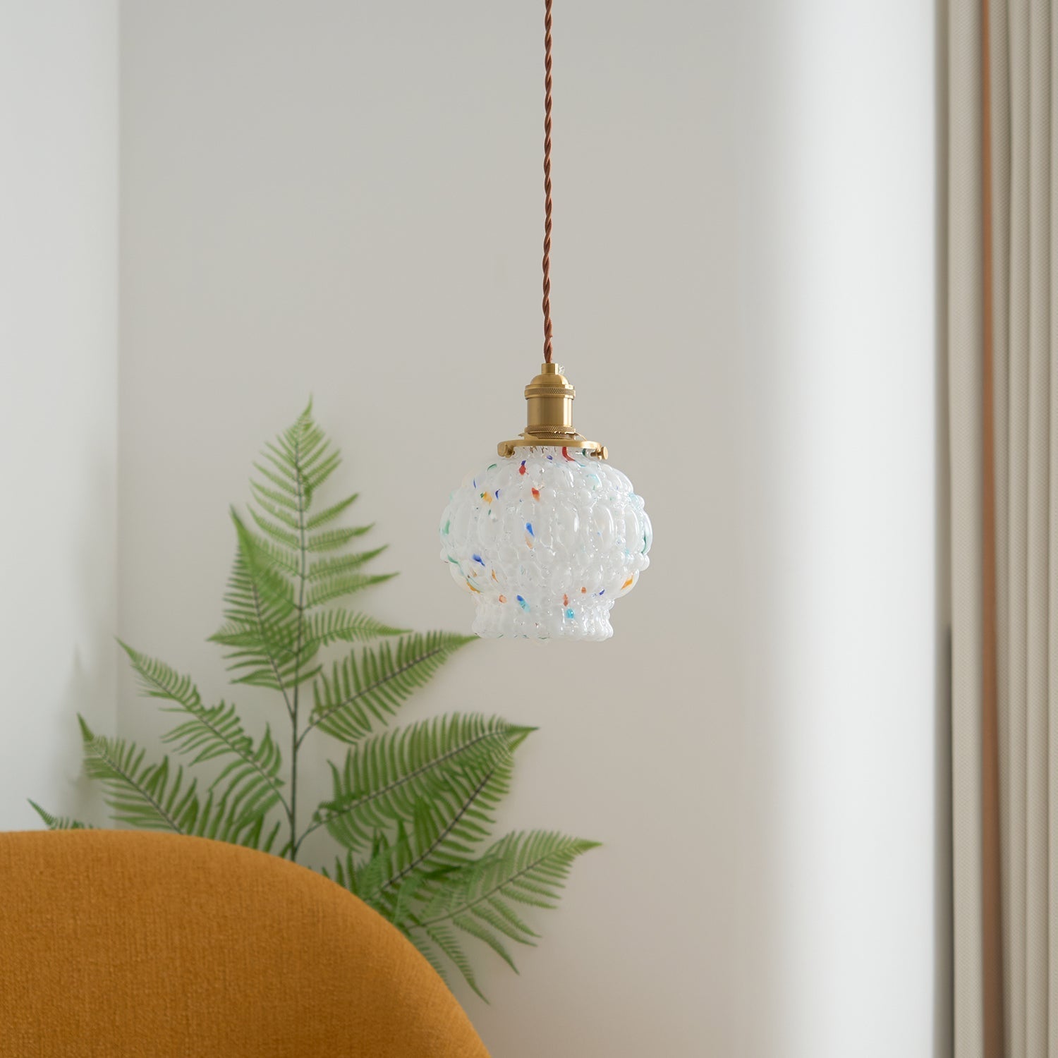 Jovik Pendelleuchte Vintage Glas Strukturiert Messing-Letslighting