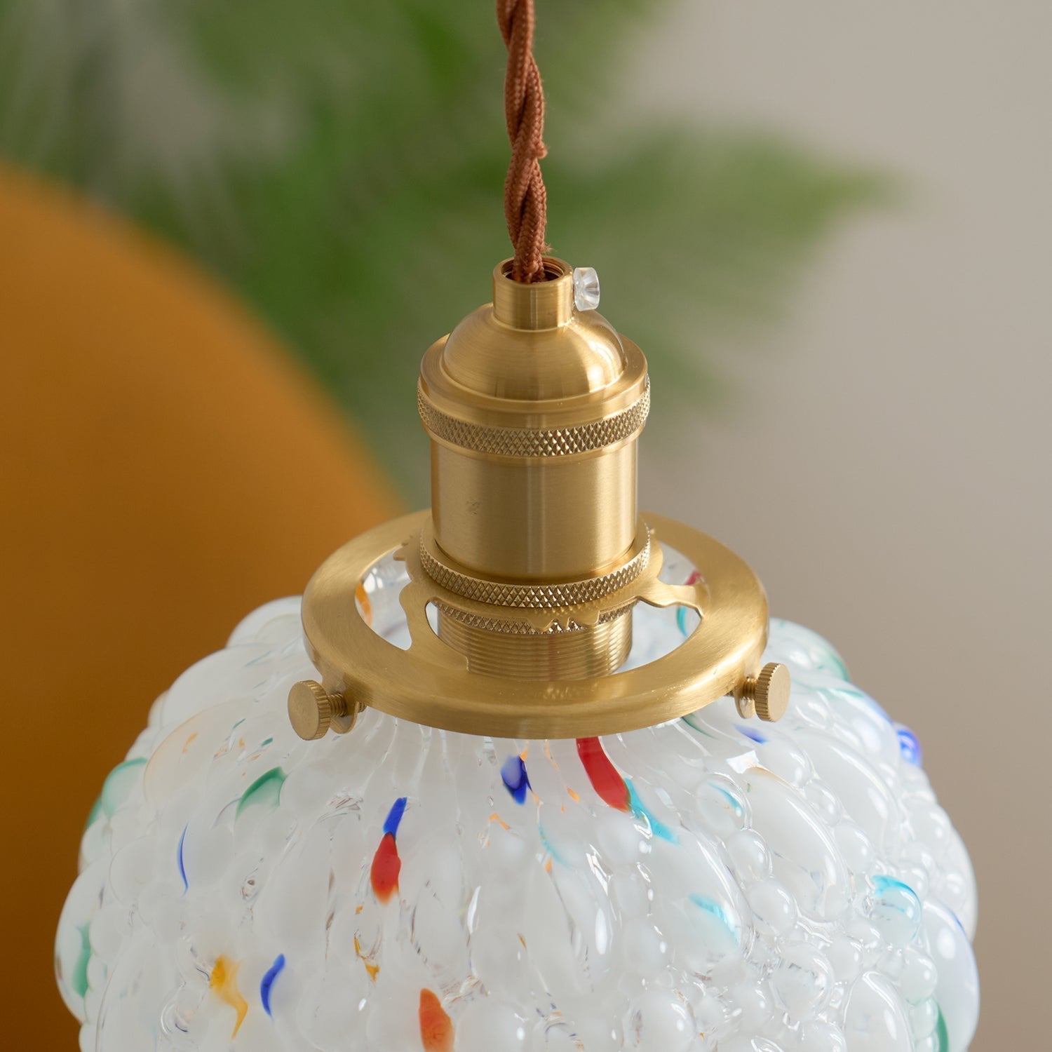 Jovik Pendelleuchte Vintage Glas Strukturiert Messing-Letslighting