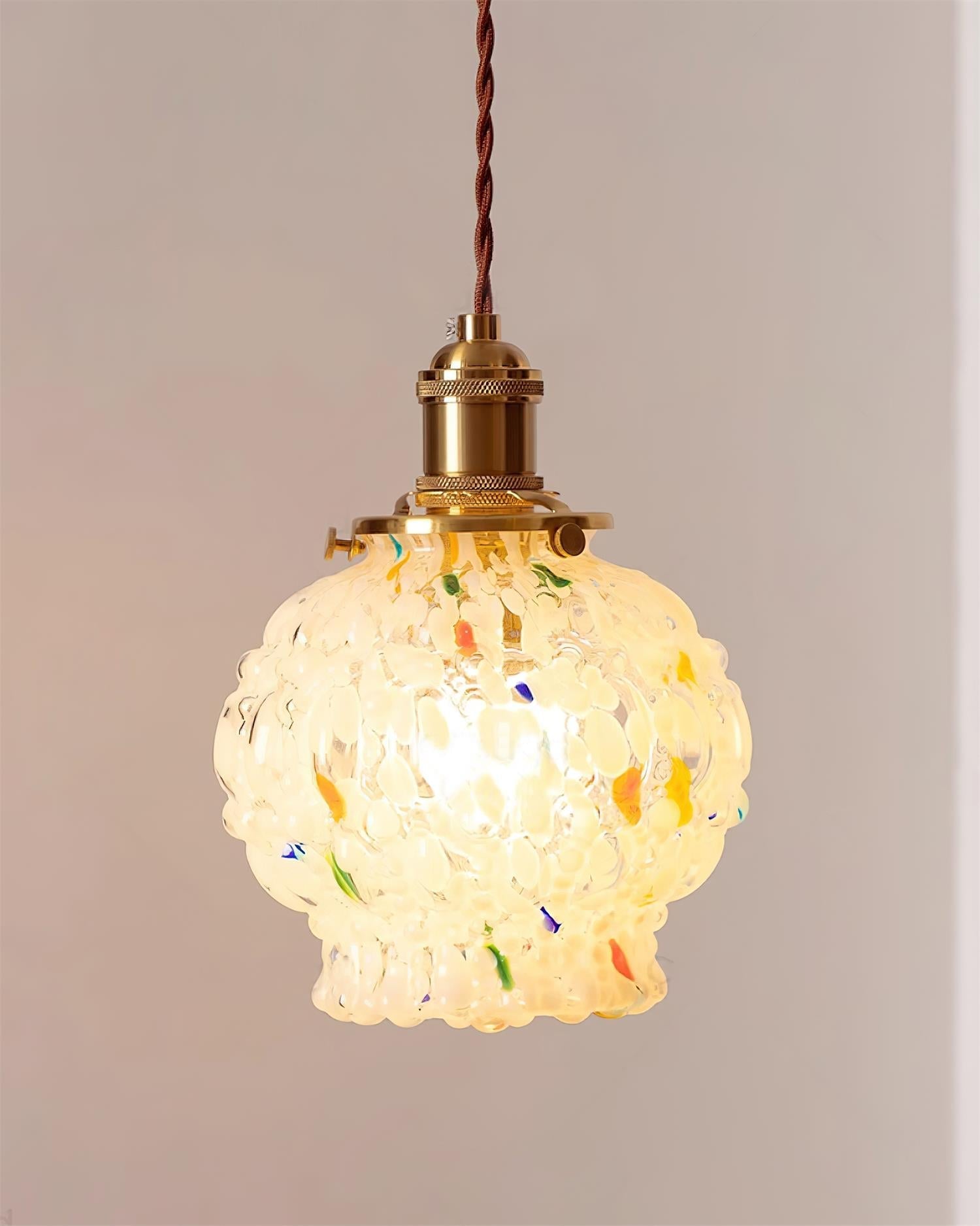 Jovik Pendelleuchte Vintage Glas Strukturiert Messing-Letslighting