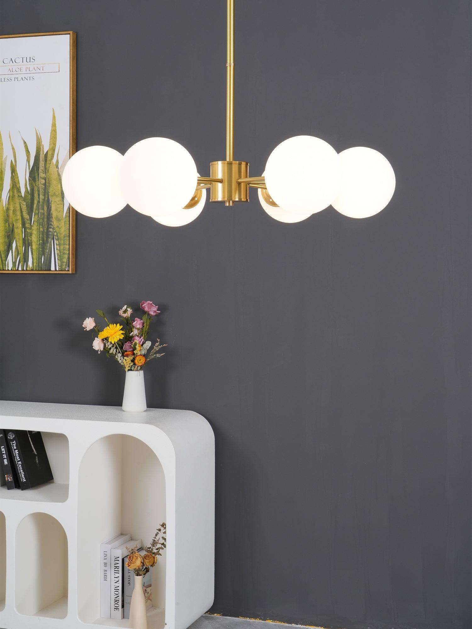 Lustra Kronleuchter Messing Opal Glas-Letslighting