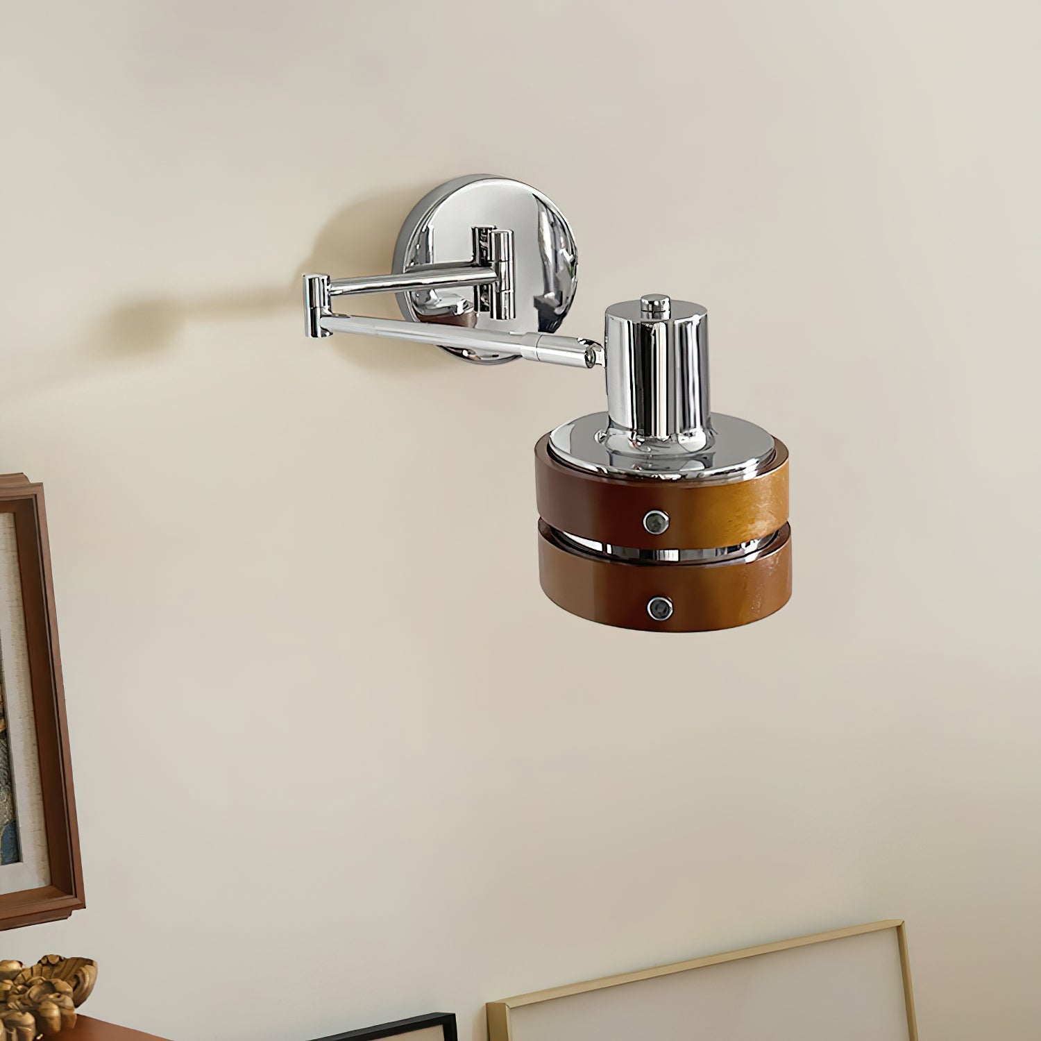 Wandleuchte Metall Holz Fass Schirm Verstellbar Mid-Century-Letslighting