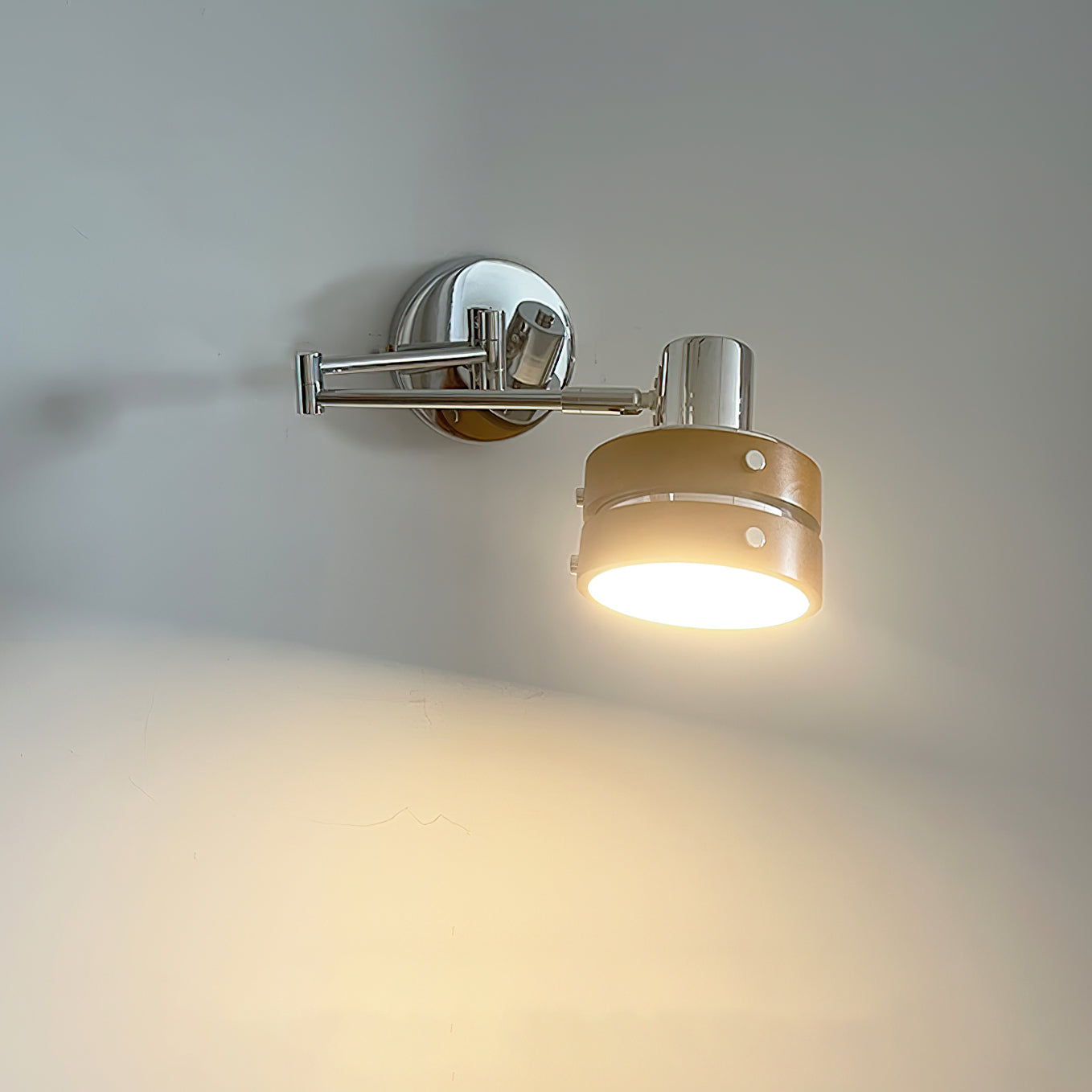 Wandleuchte Metall Holz Fass Schirm Verstellbar Mid-Century-Letslighting