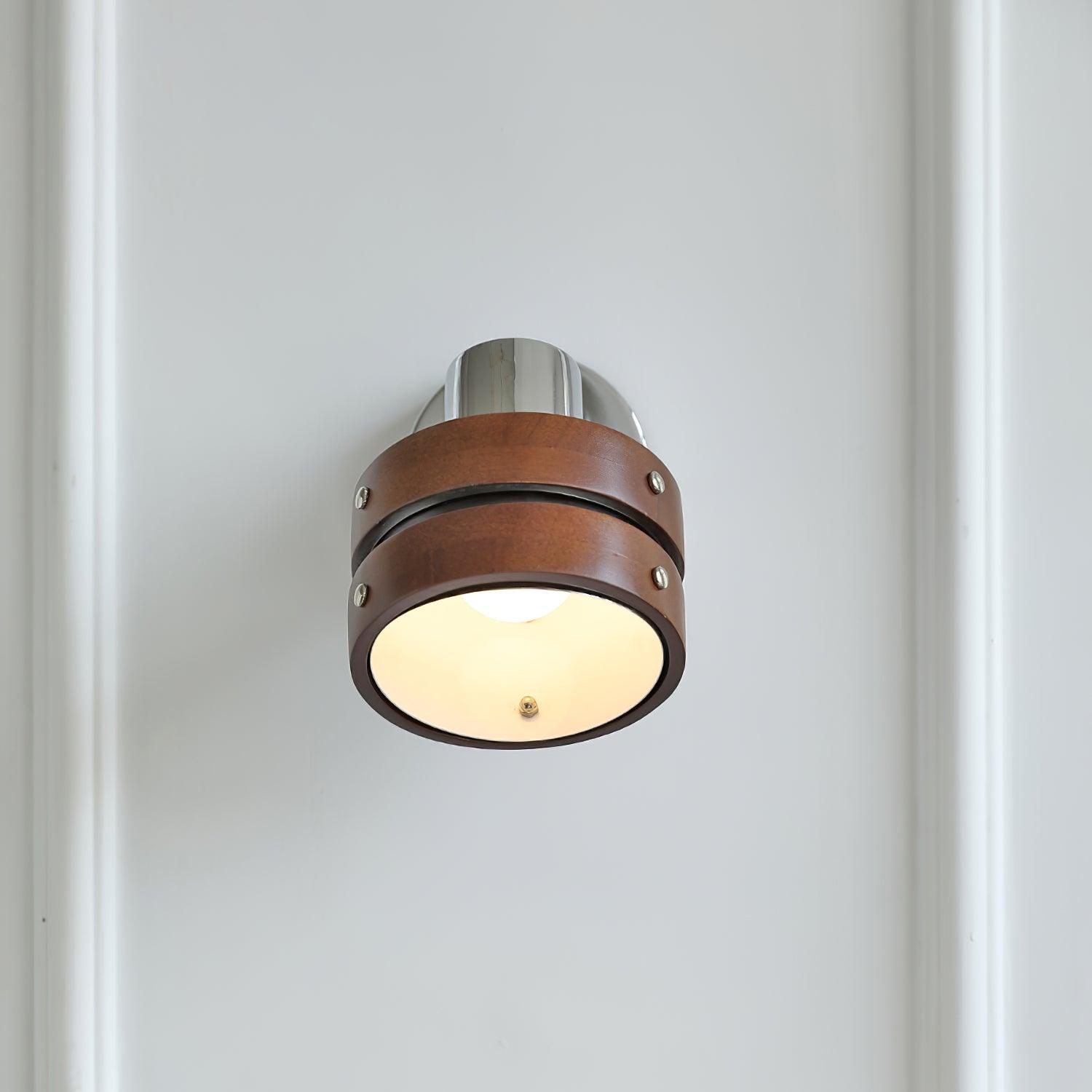 Wandleuchte Metall Holz Fass Schirm Verstellbar Warm Glow-Letslighting