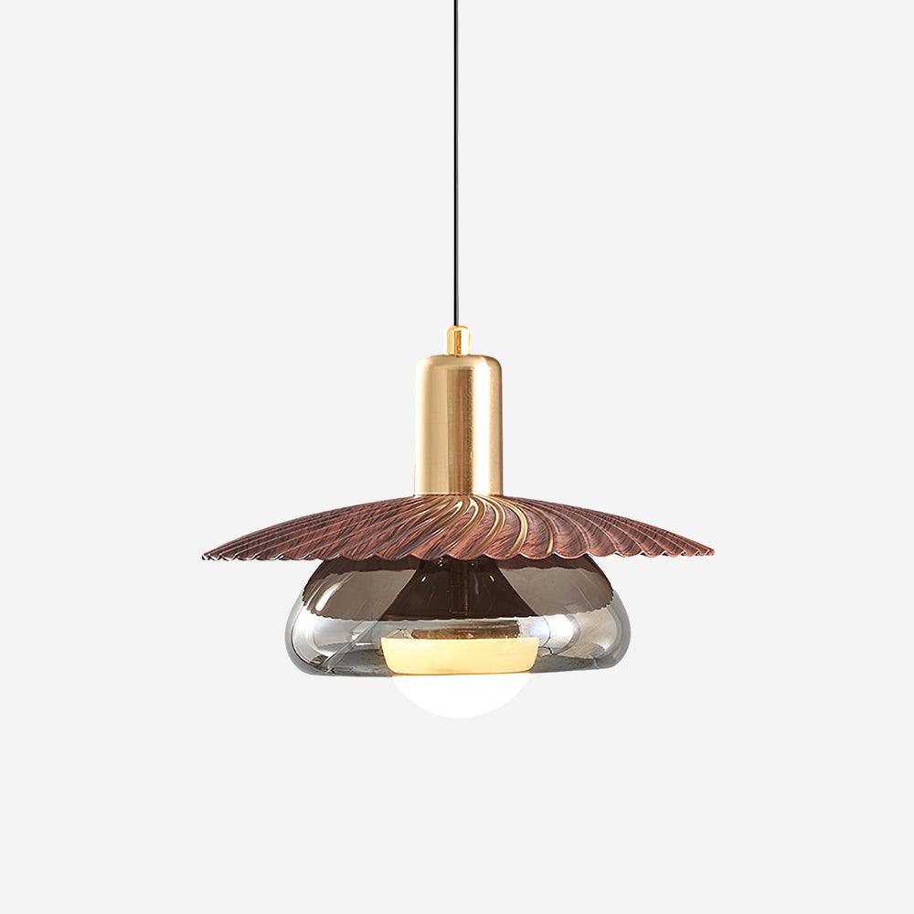 Elysor Pendelleuchte Messing Strukturierter Glaskugel-Letslighting