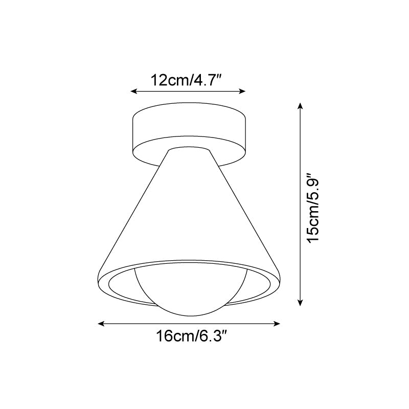 Hudon Travertine Cone Flush Mount Ceiling Light - Letslighting