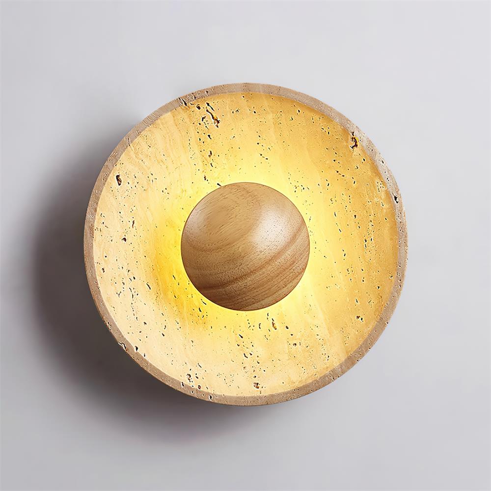 Gionne Wood & Travertine Wall Lamp - Letslighting