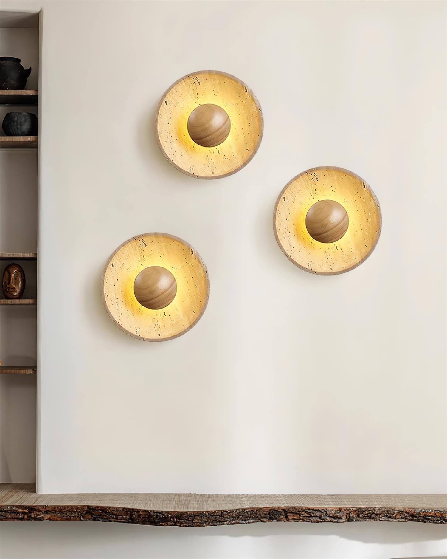 Gionne Wood & Travertine Wall Lamp - Letslighting