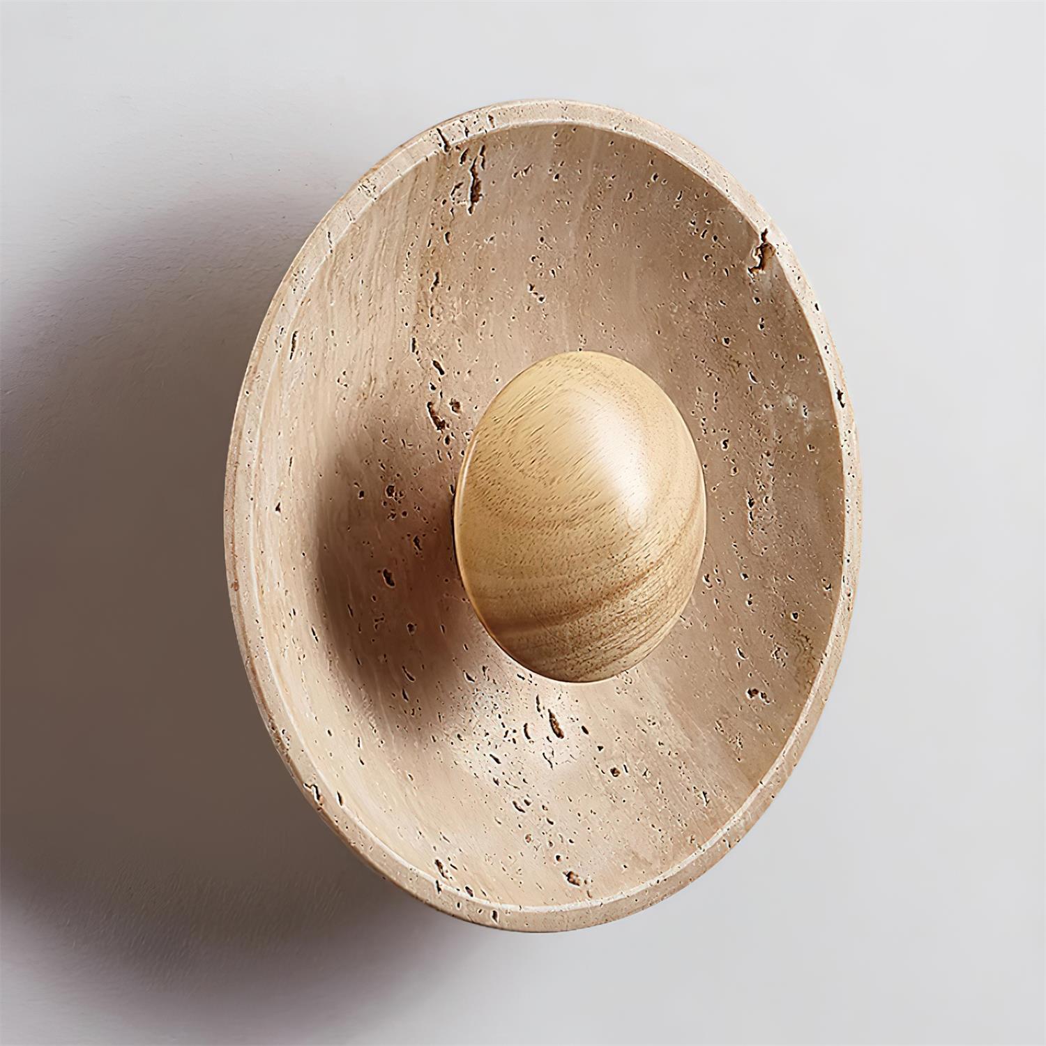 Gionne Wood & Travertine Wall Lamp - Letslighting