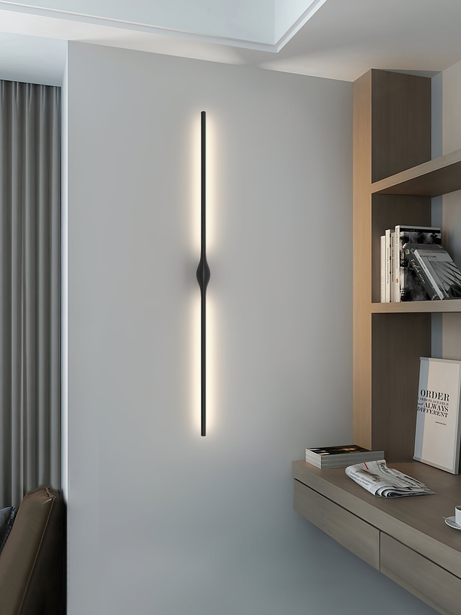 Cuthaiel Aluminium Silikon Minimalistisch Linear Wandleuchte-Letslighting