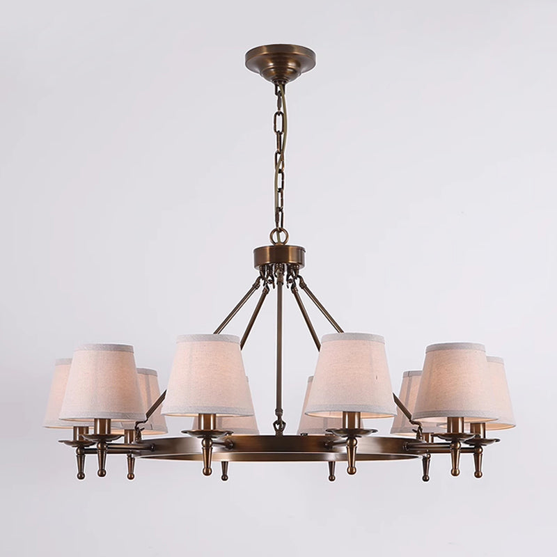 Erveliel Vintage Luxus Messing-Stoff-Kronleuchter-Letslighting