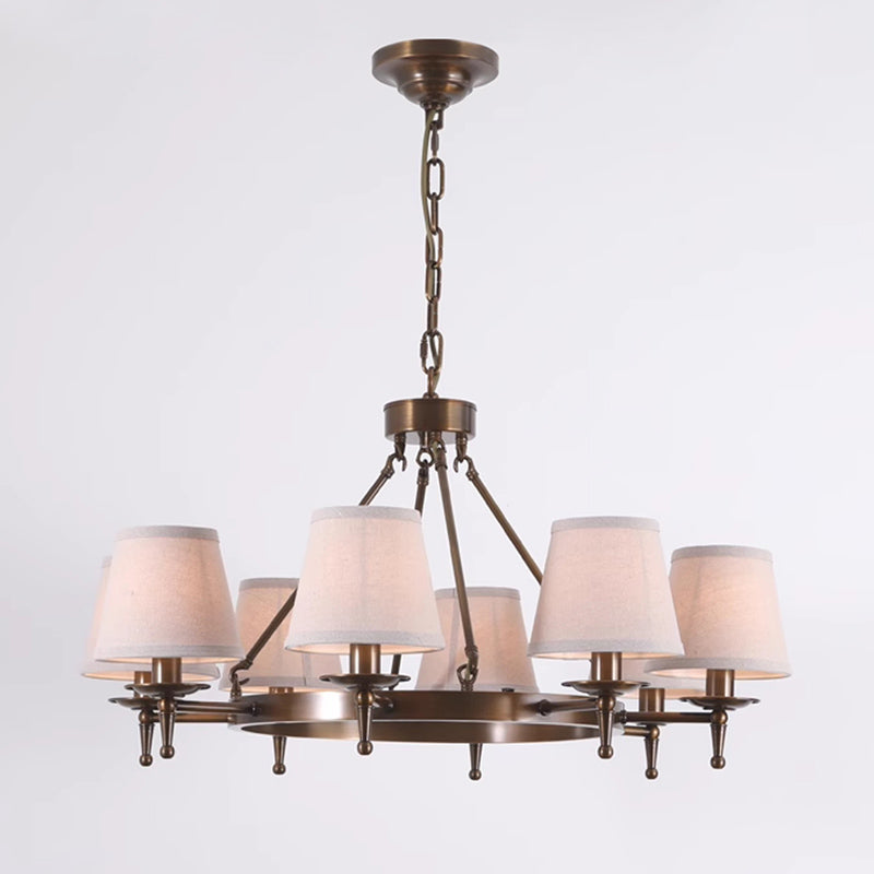 Erveliel Vintage Luxus Messing-Stoff-Kronleuchter-Letslighting