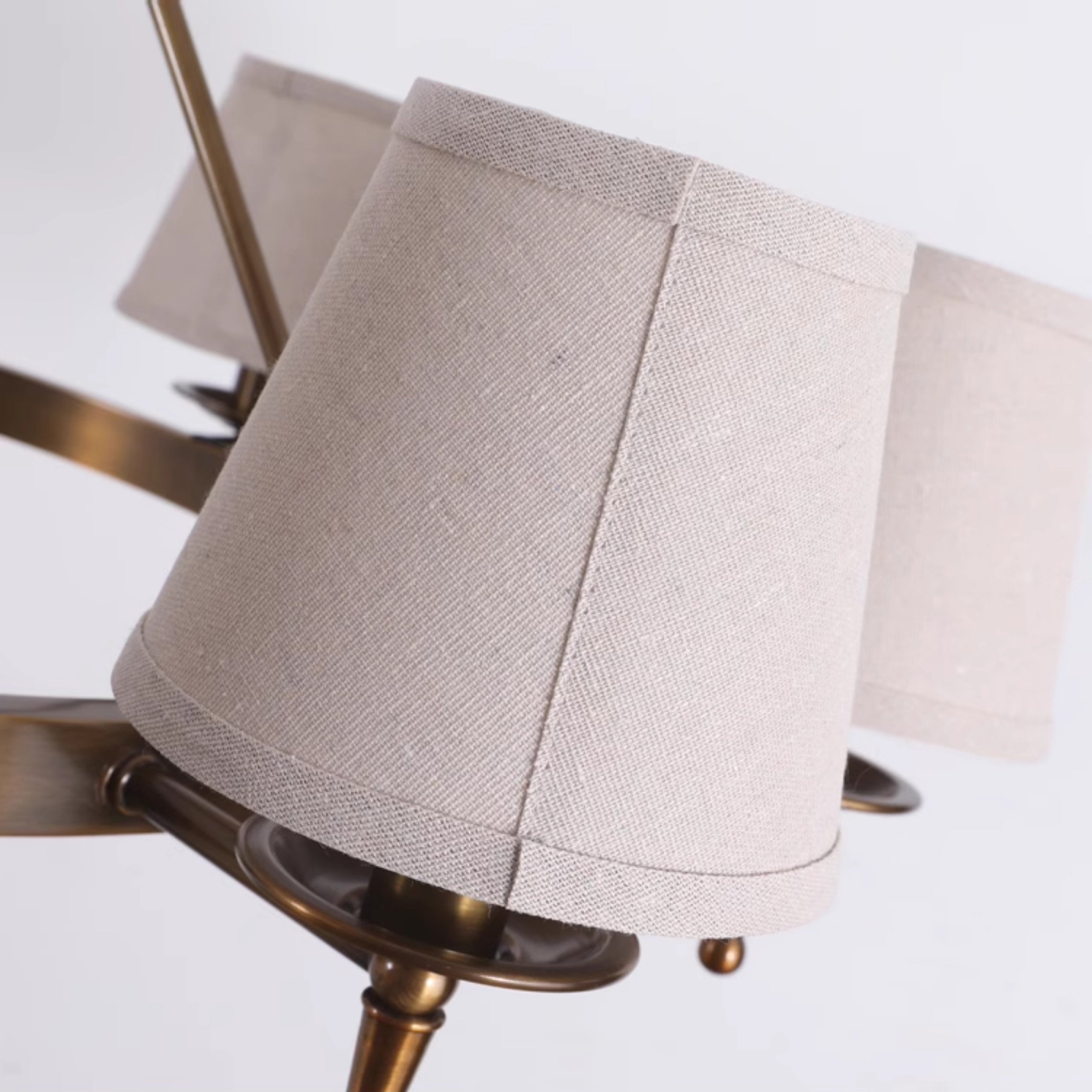 Erveliel Vintage Luxus Messing-Stoff-Kronleuchter-Letslighting