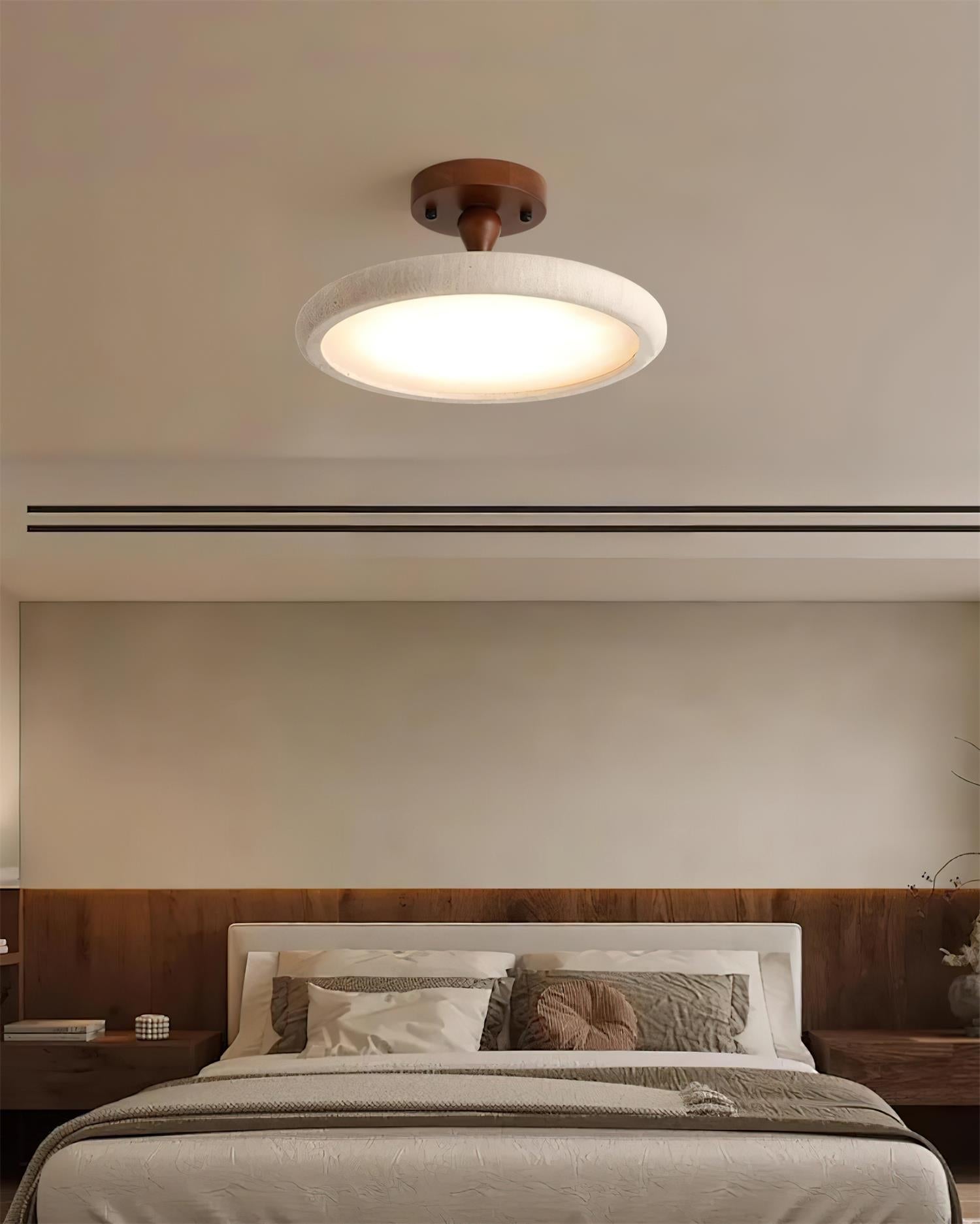 Dovai Travertine Semi Flush Ceiling Light - Letslighting