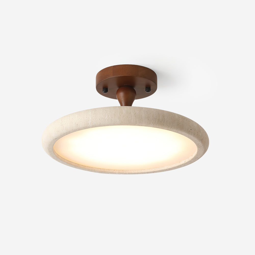 Dovai Travertine Semi Flush Ceiling Light - Letslighting