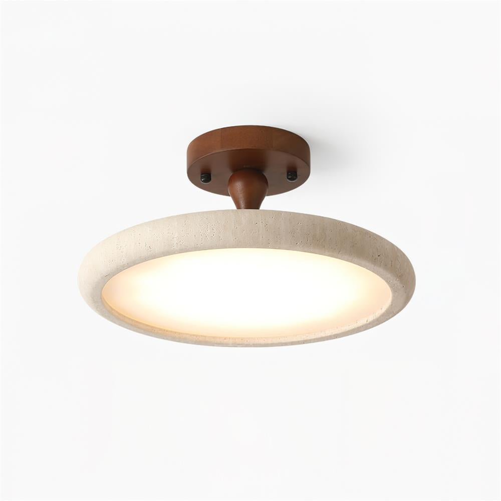 Dovai Travertine Semi Flush Ceiling Light - Letslighting