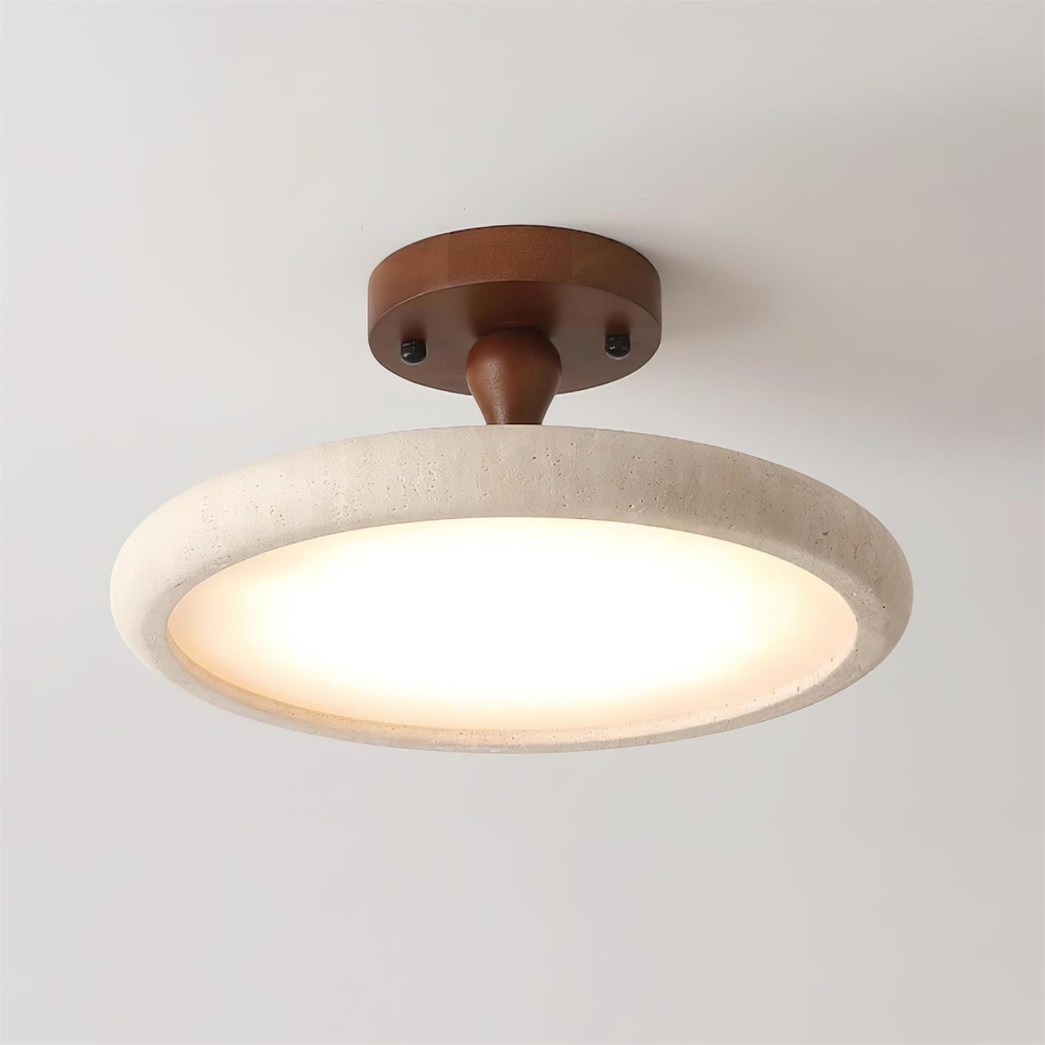 Dovai Travertine Semi Flush Ceiling Light - Letslighting