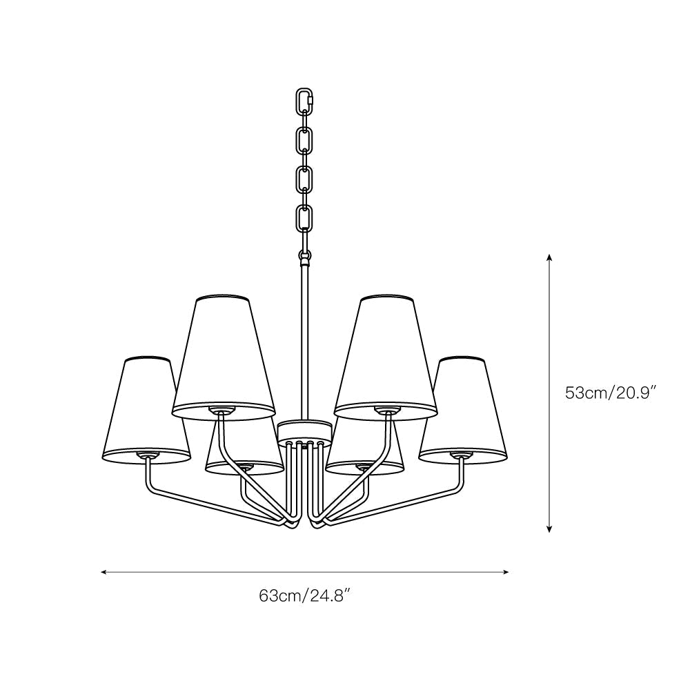 Aurdoreth Vintage Industrieller Messing Stoff-Kronleuchter-Letslighting